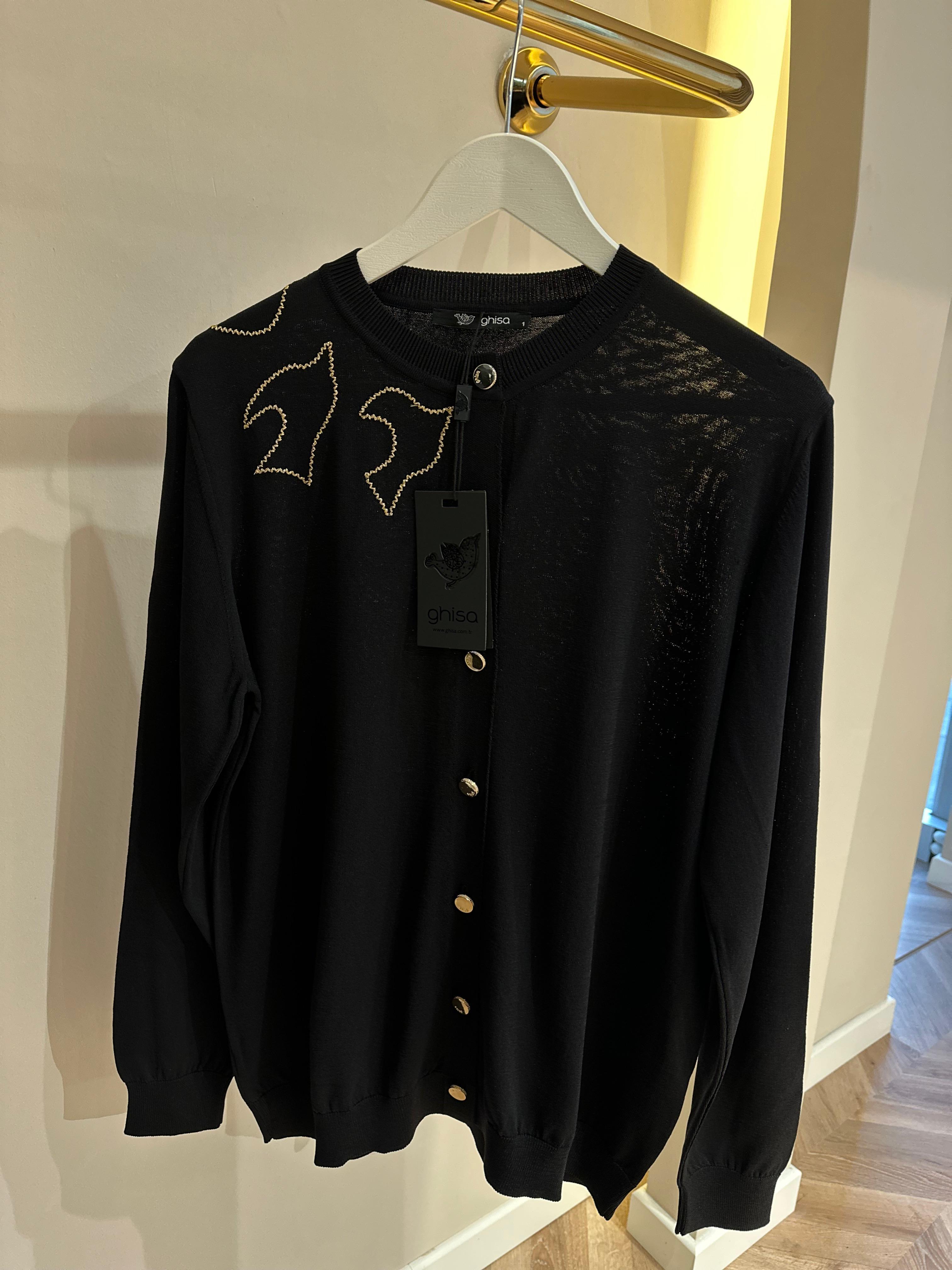 Ghisa Merserize Hırka- Siyah