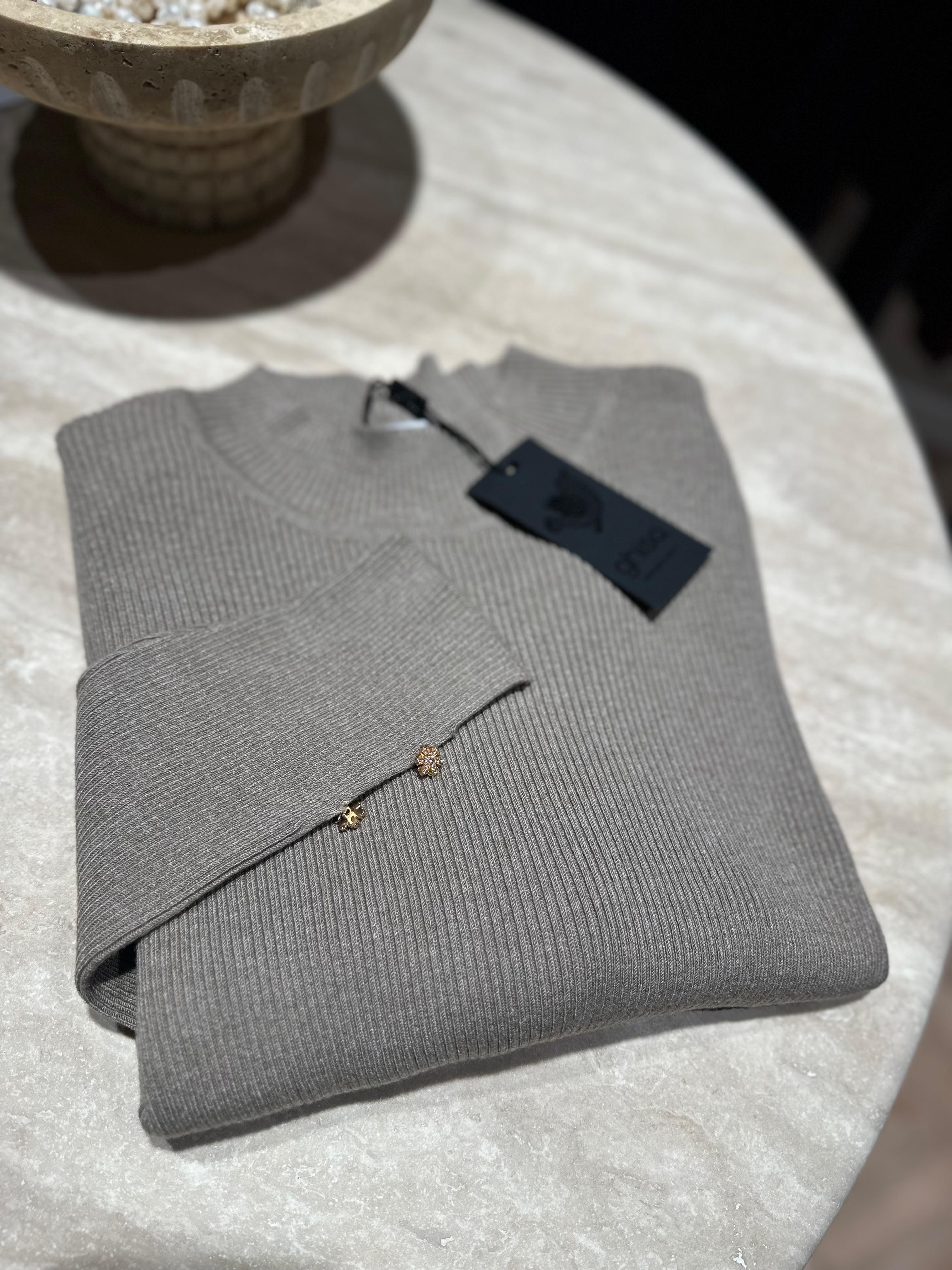 Ghisa Basic Triko Bluz-Koyu Bej