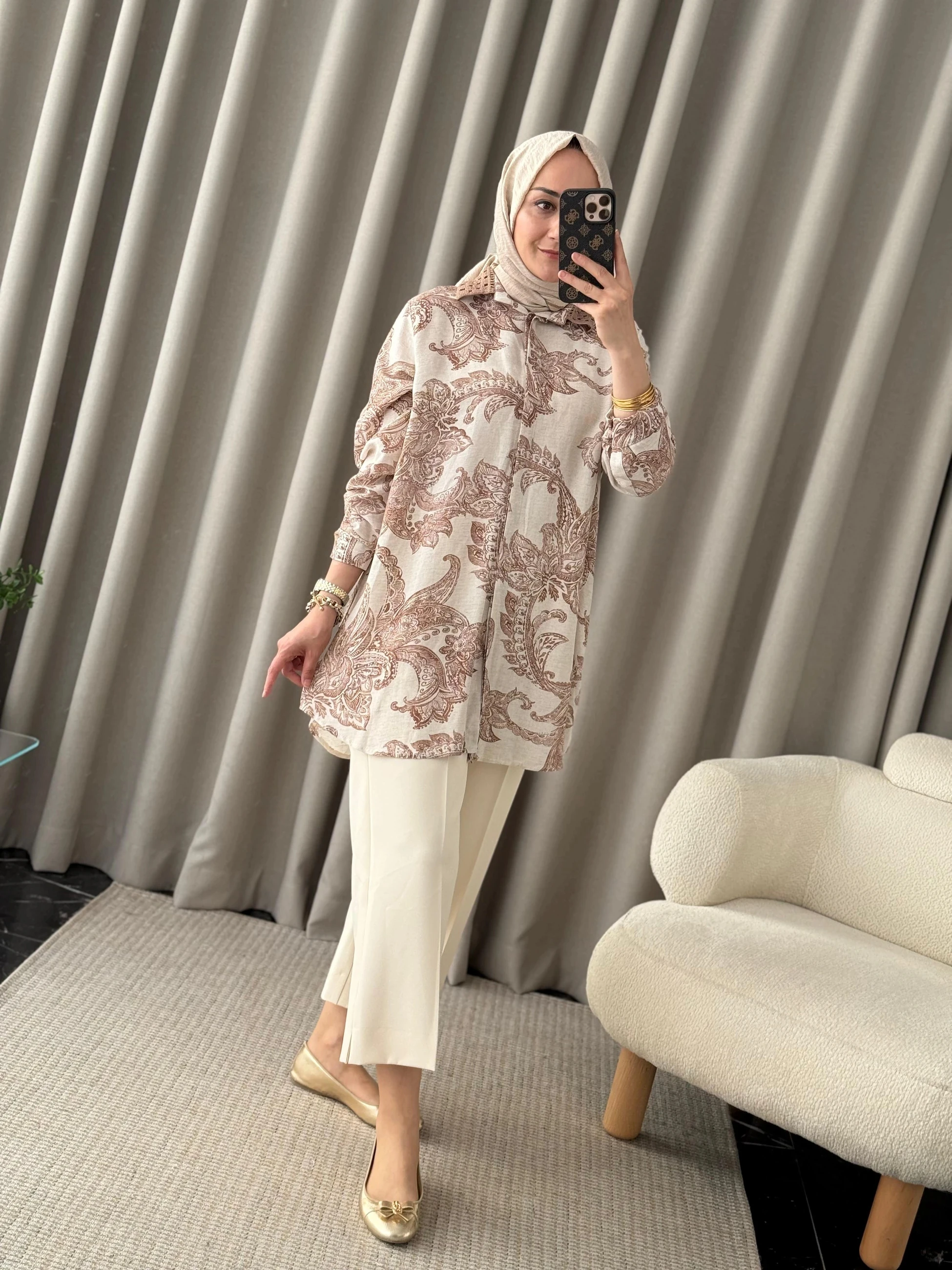 Fuat Gürşen Keten Gömlek - Bej