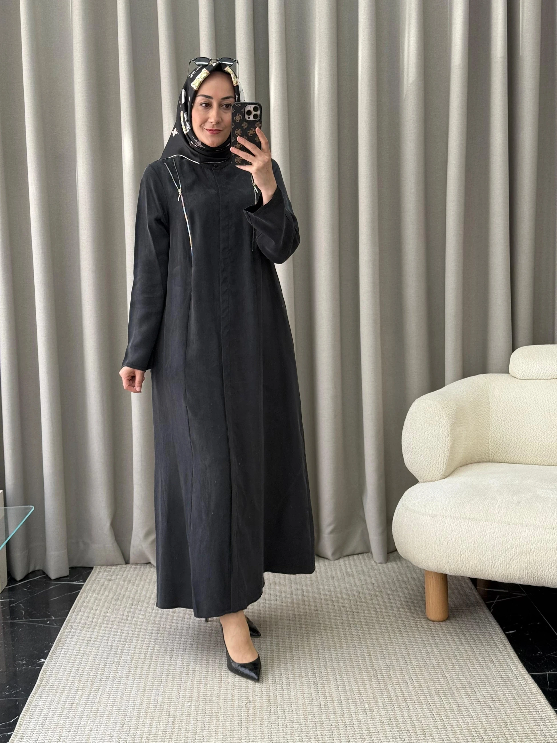 Qeffa Fermuar Detay Elbise - Siyah