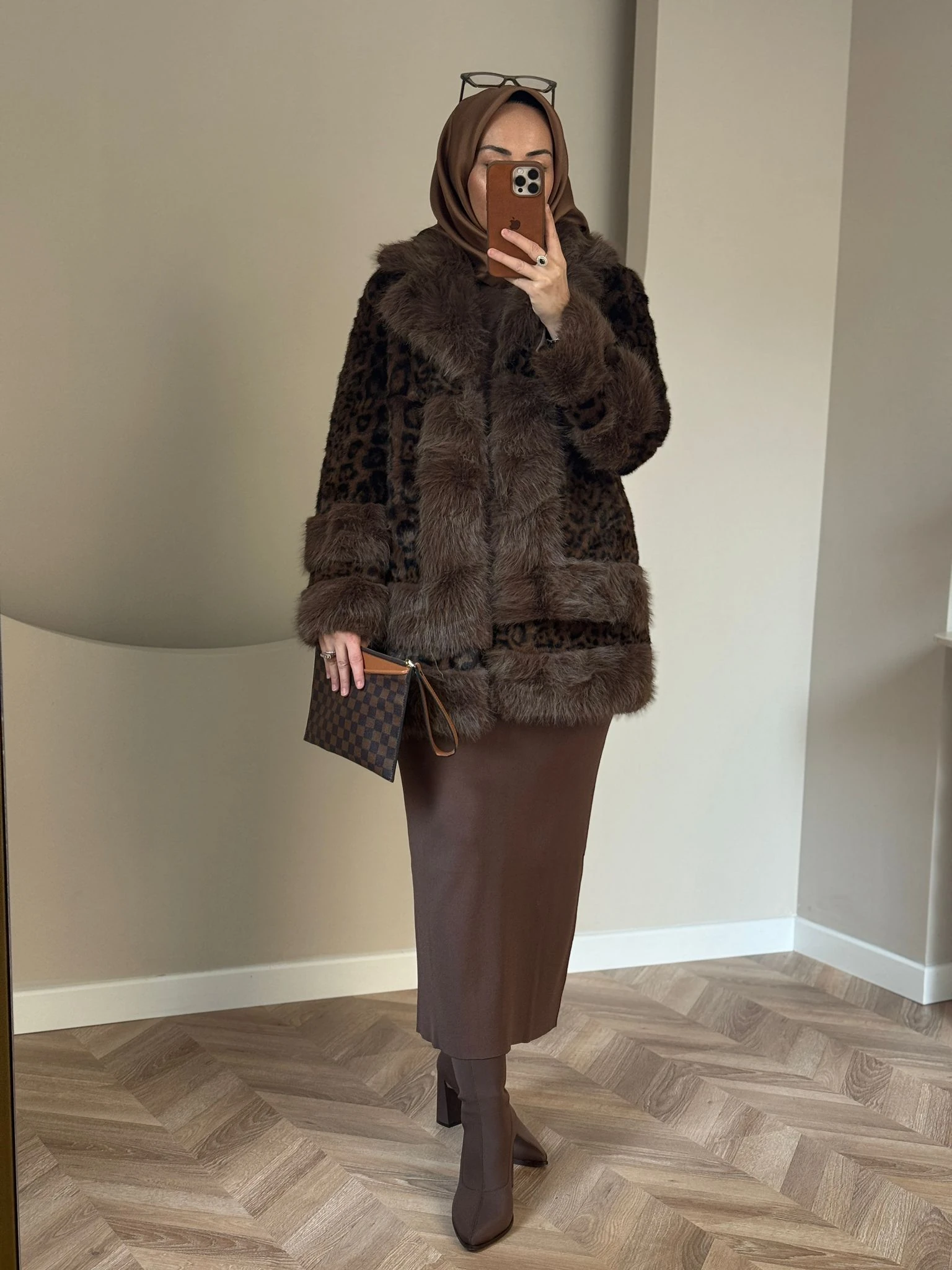 Ghisa Leopar Kürk- Kahve