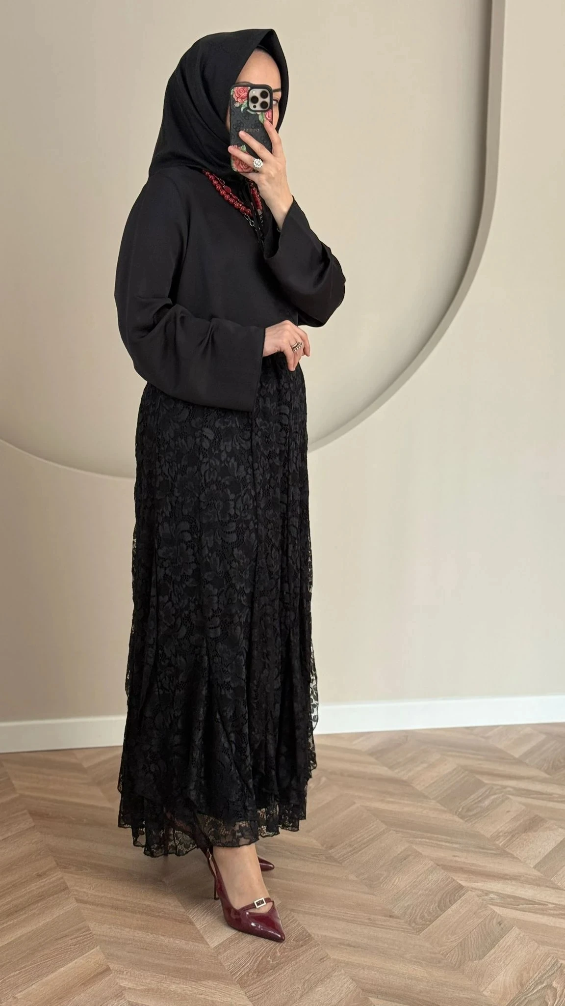 Lissmore Güpür Etekli Takım - Siyah