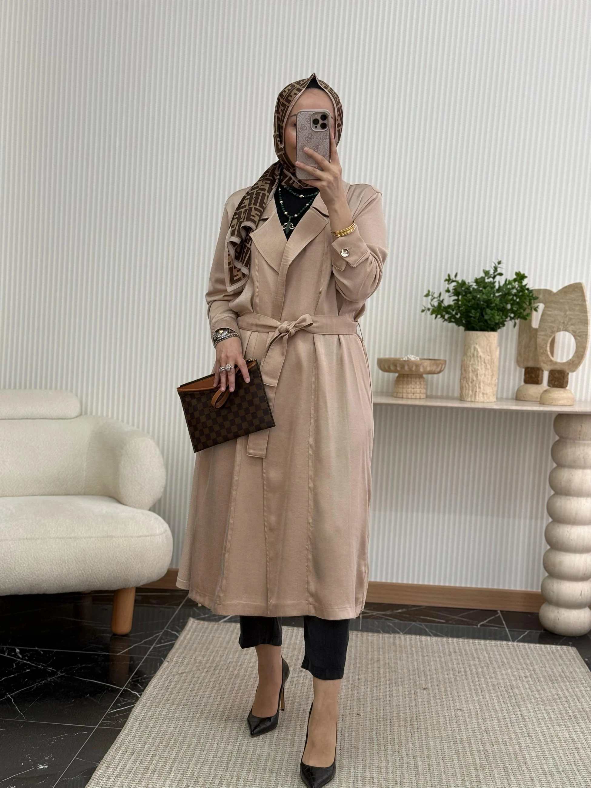 Tığ Triko Kap - Bej