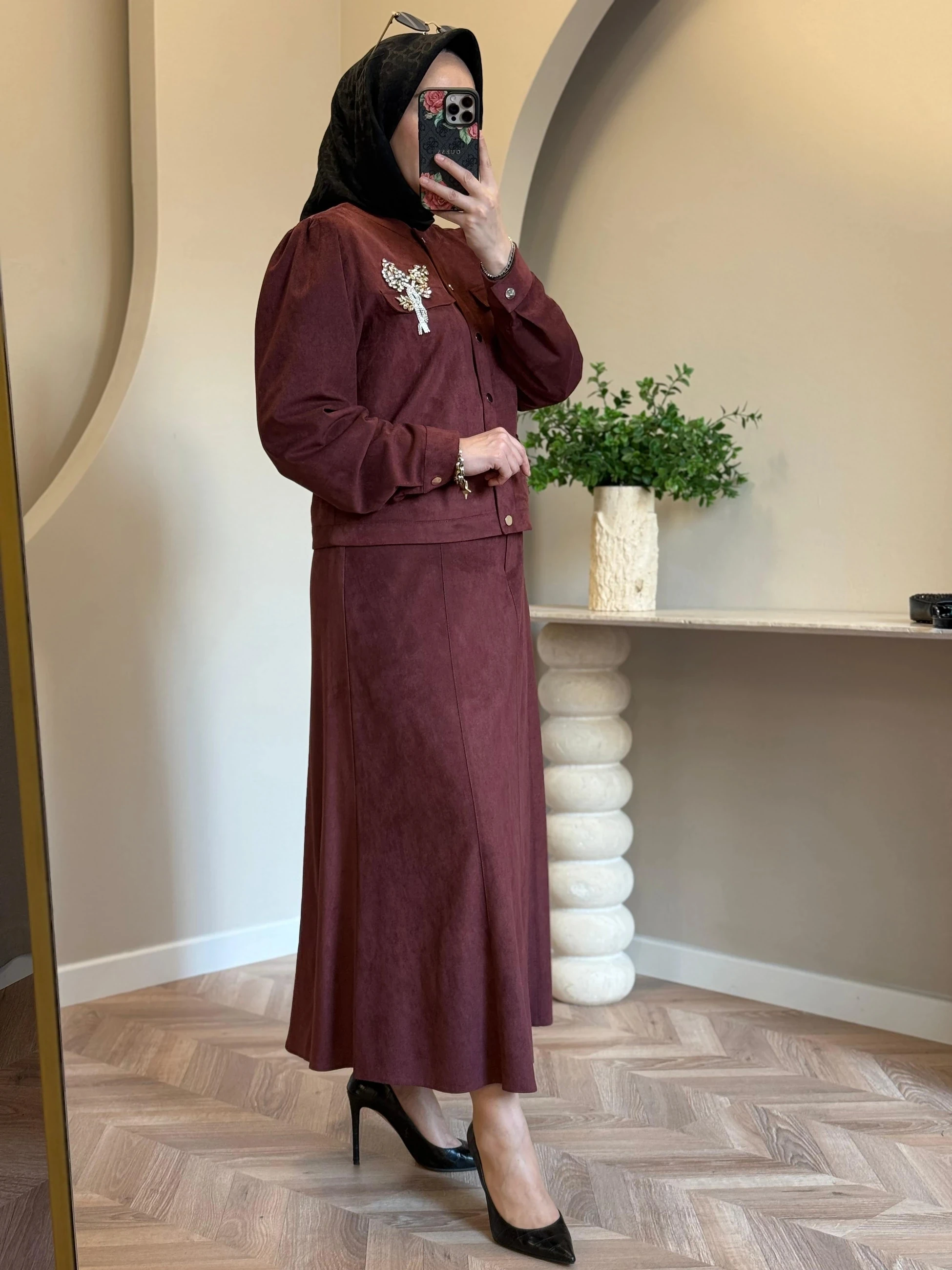 Otto Nubuk Etekli Takım - Bordo