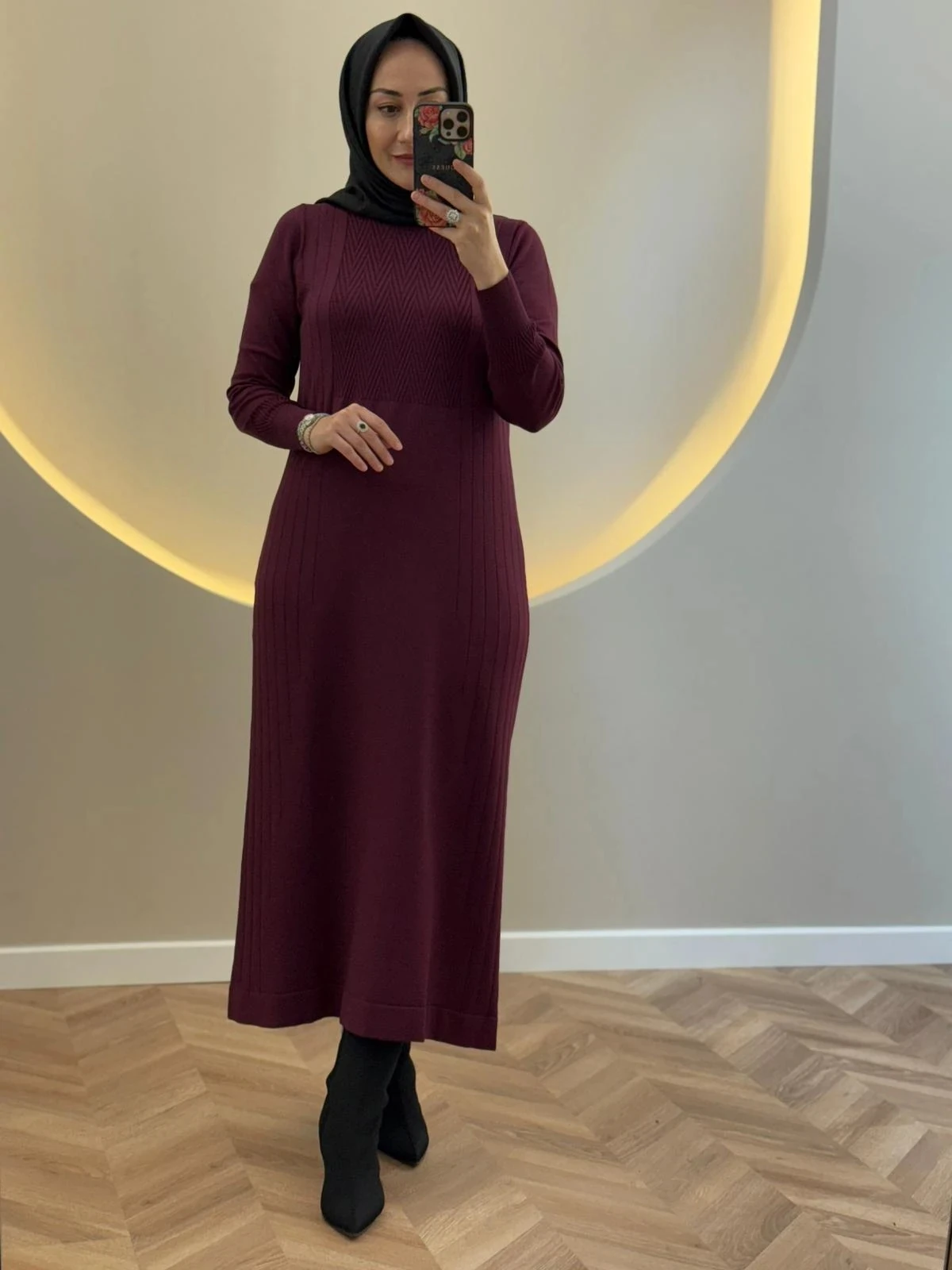 Nuss Merserize Elbise - Bordo