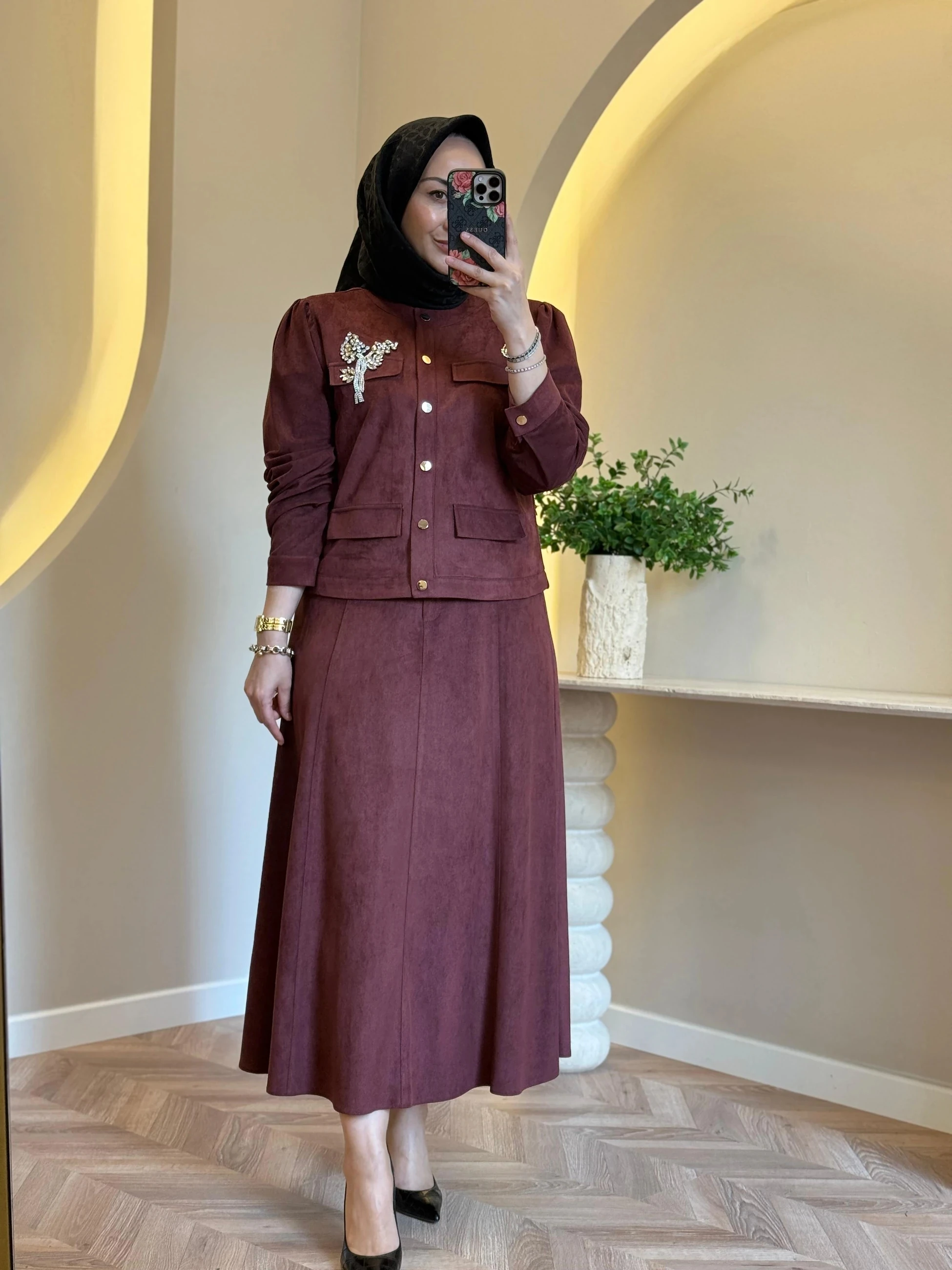 Otto Nubuk Etekli Takım - Bordo