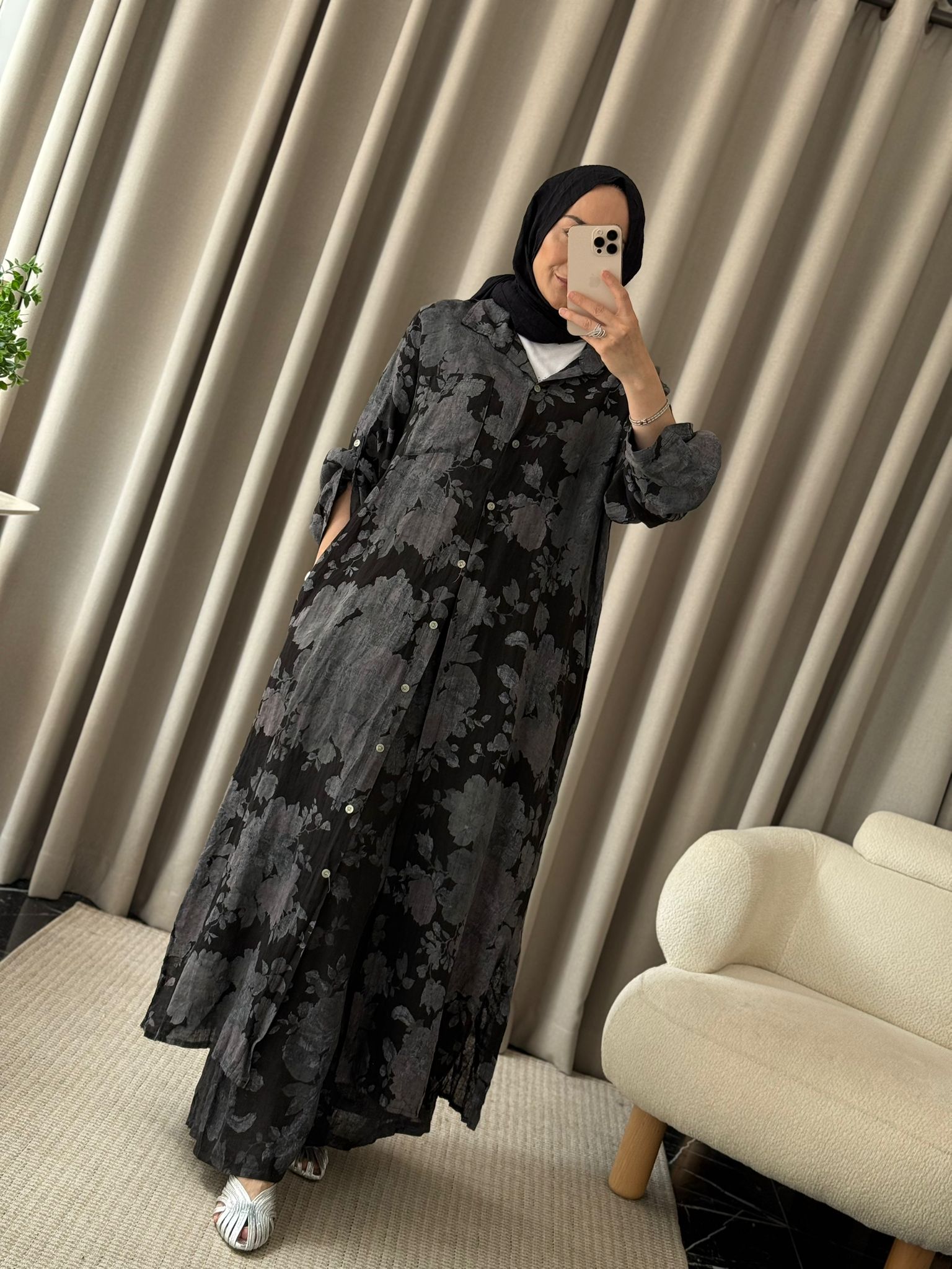 İthal Keten İkili Takım - Siyah