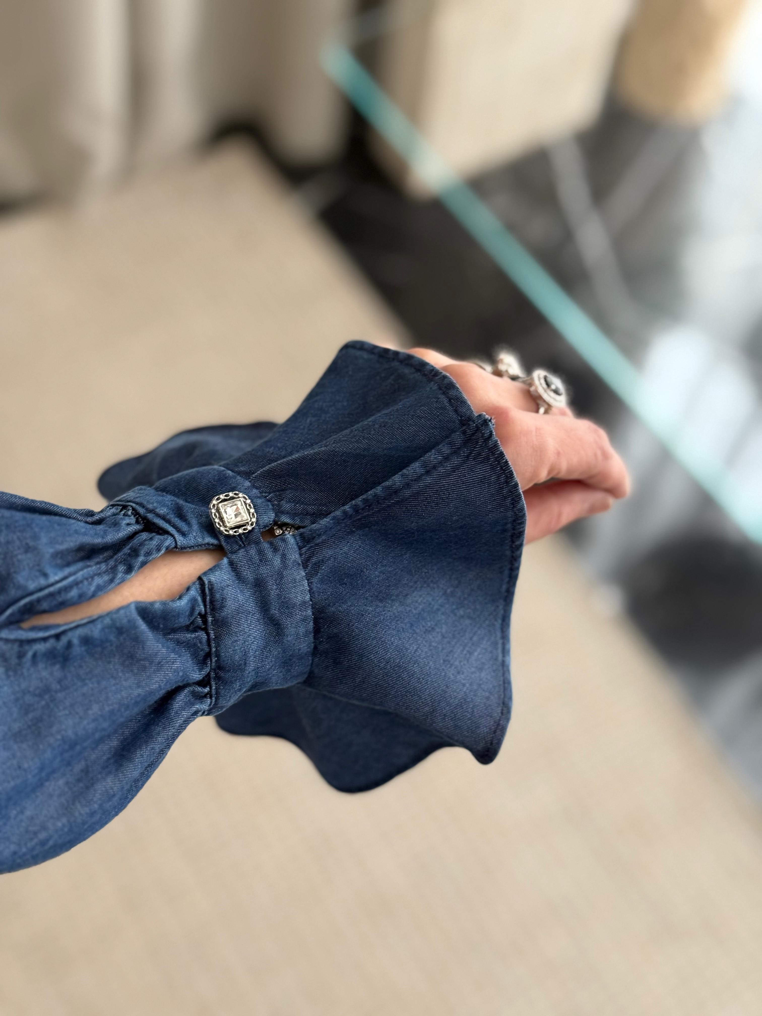 Ghisa İnce Denim Elbise