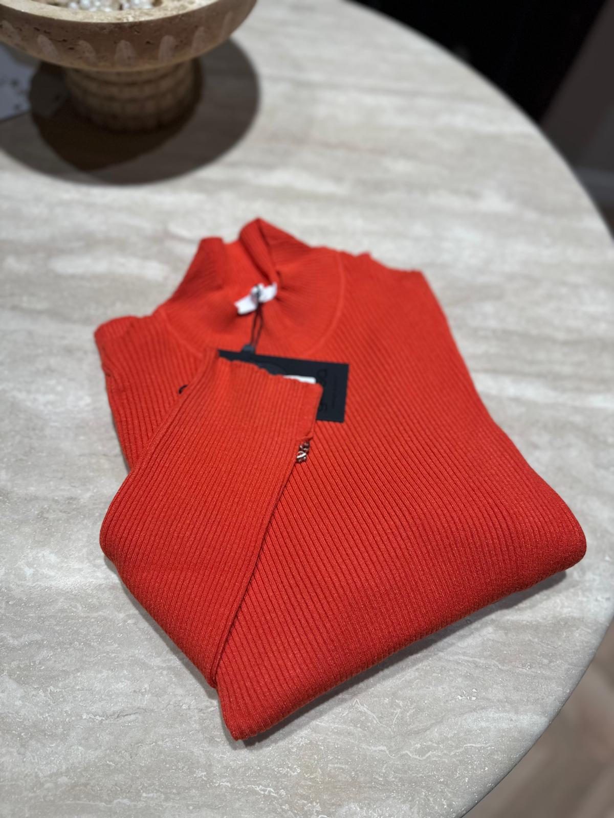 Ghisa Basic Triko Bluz-Oranj