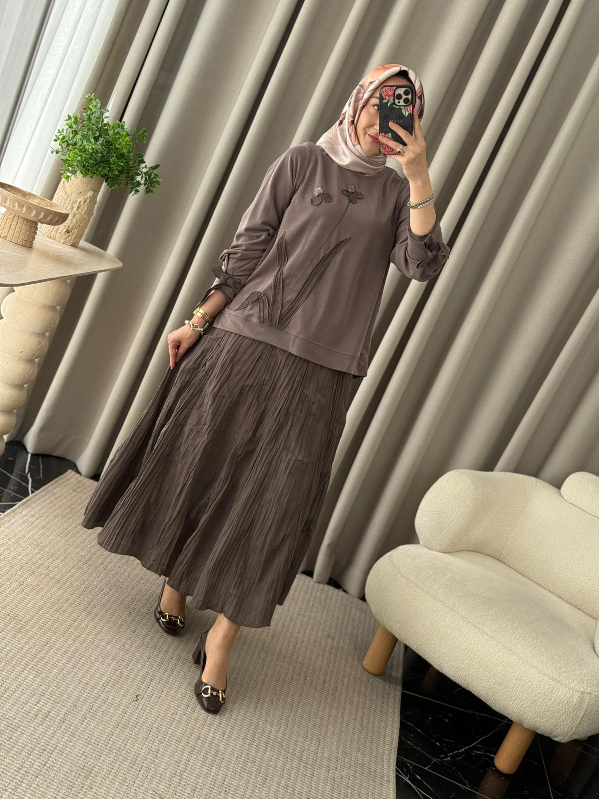 Lissmore Etek & Bluz Takım - Kahverengi