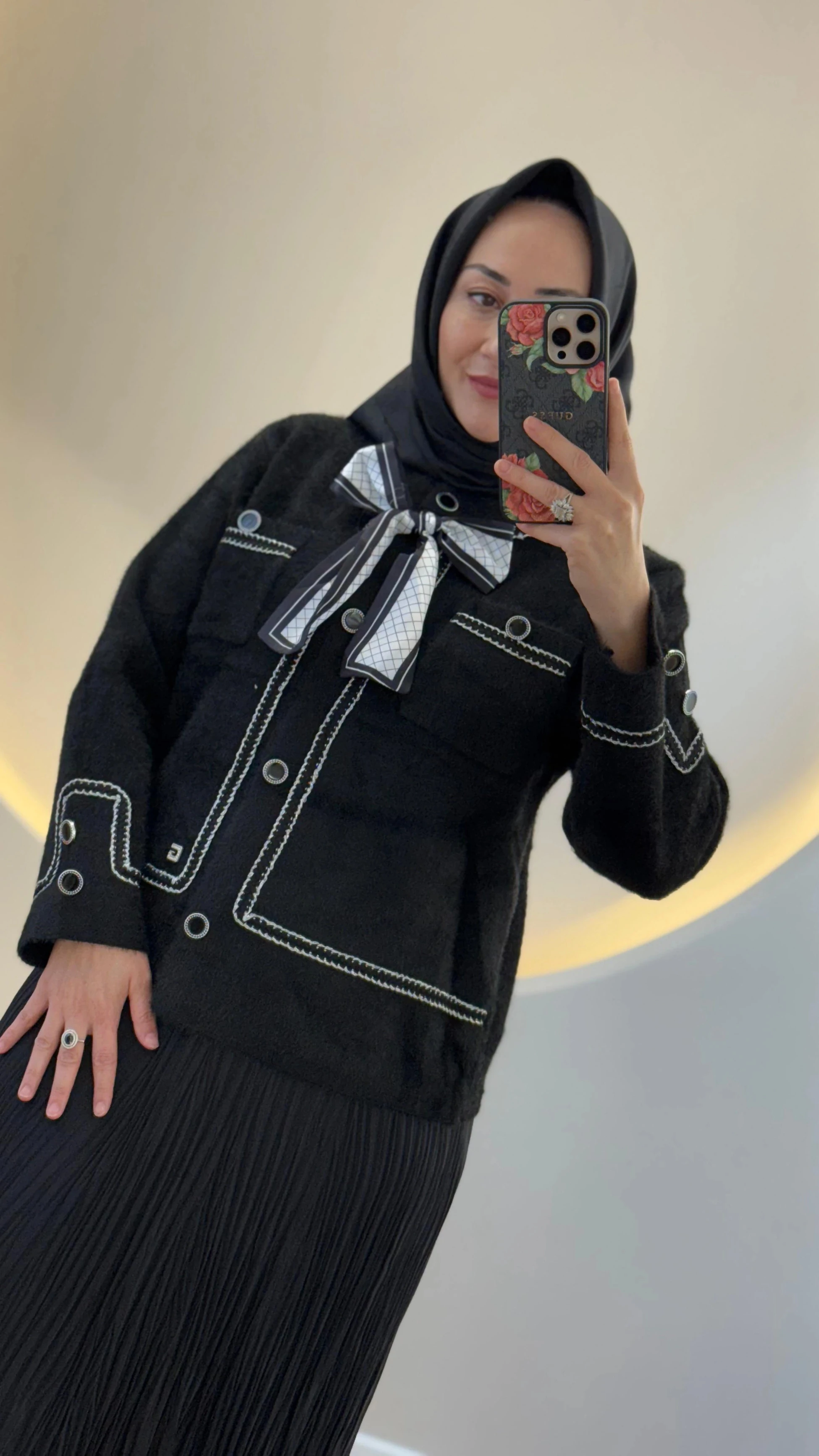 Ghisa Angora Ceket - Siyah