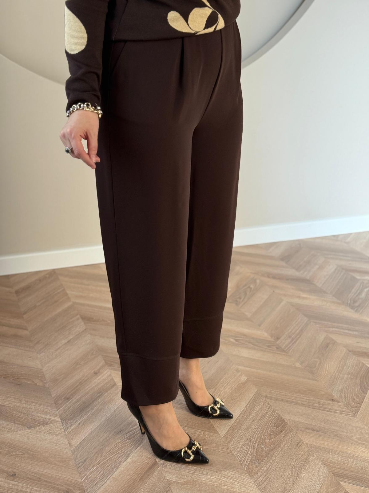 Sentez  Love Yandan Fermuarlı Pantolon- Kahverengi