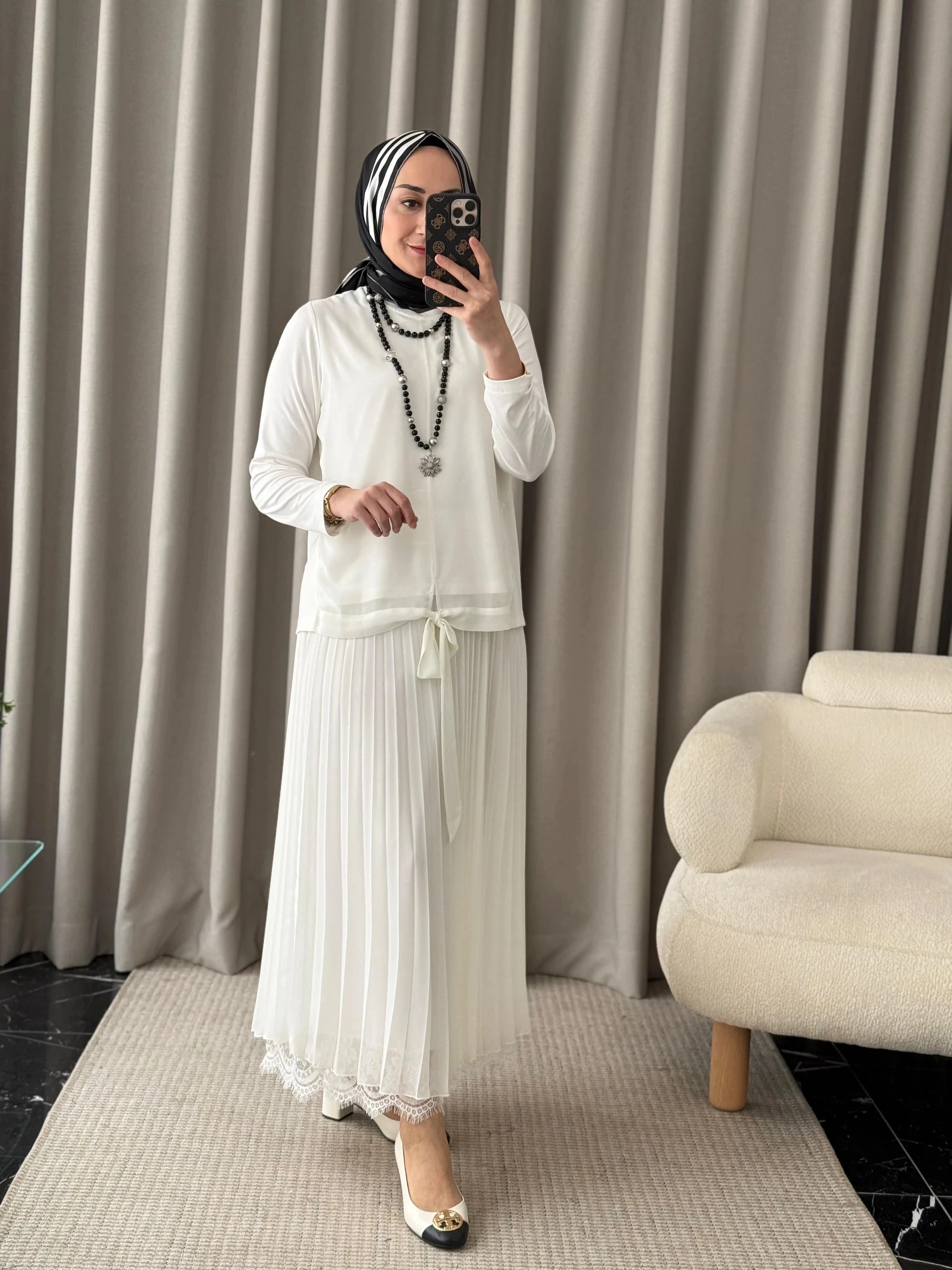 Fuat Gürşen Bluz  - Ekru