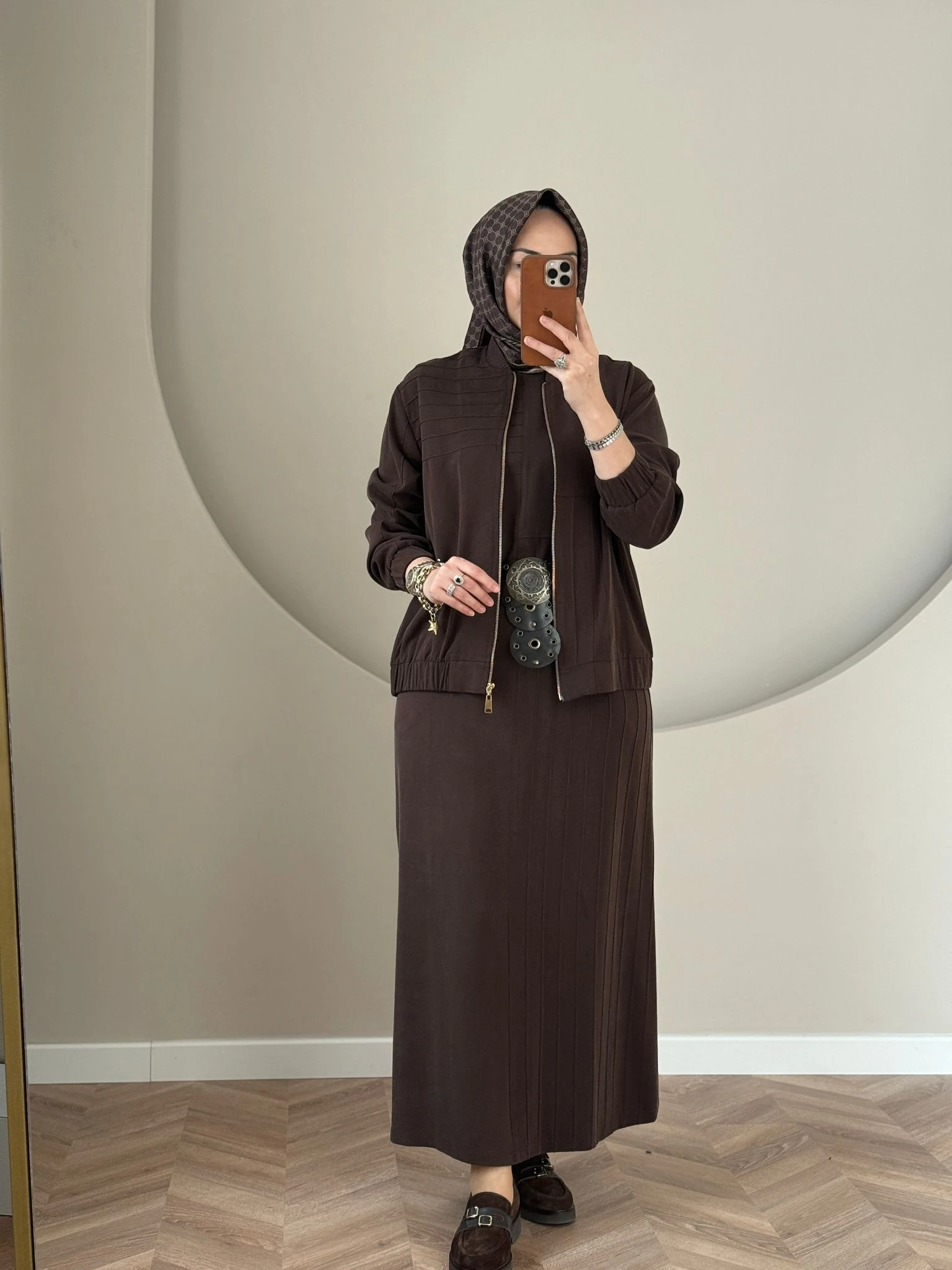 Nuss Bomber Takım -Kahverengi