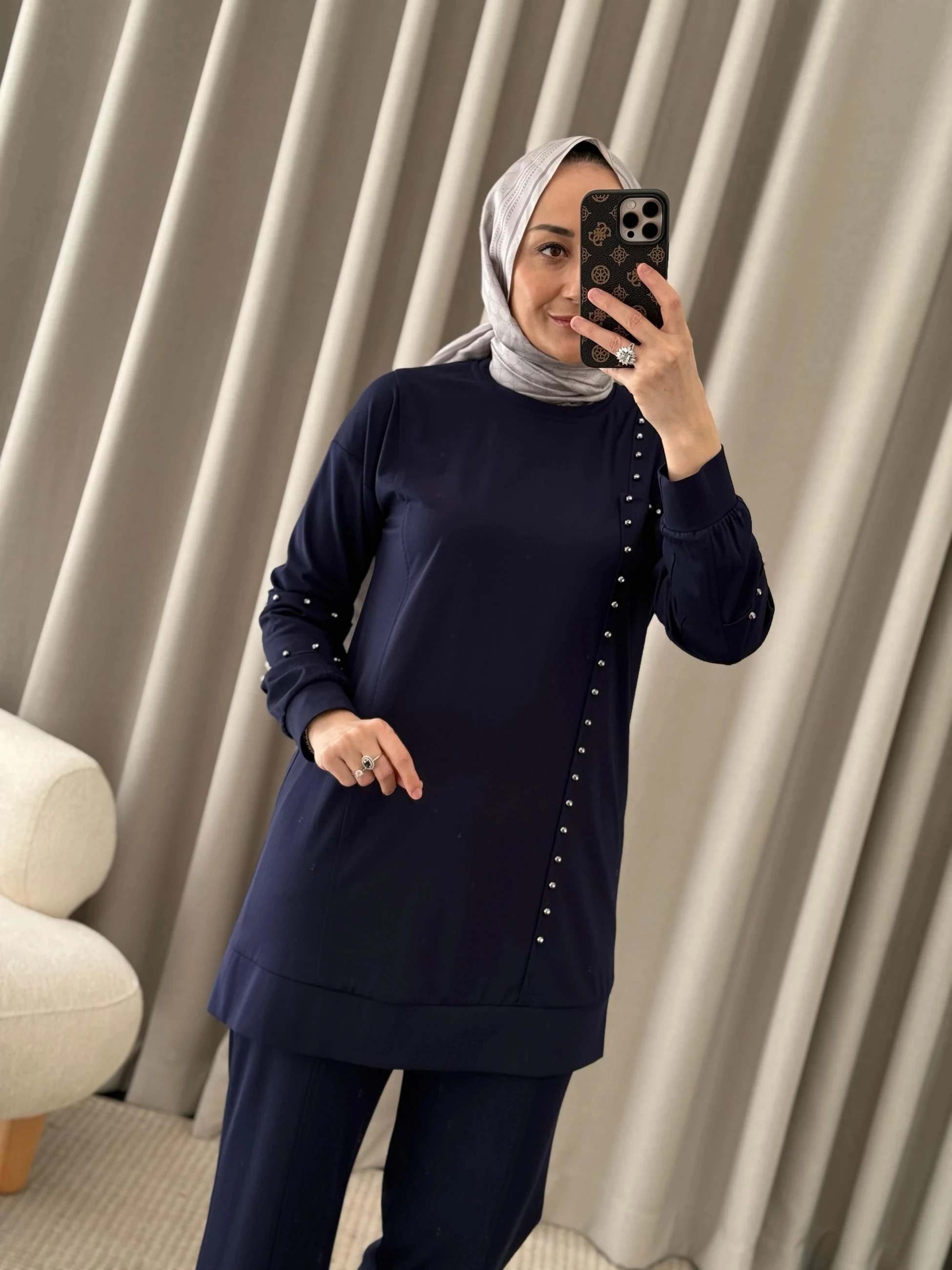 Fuat Gürşen Taş Detay Takım - Lacivert