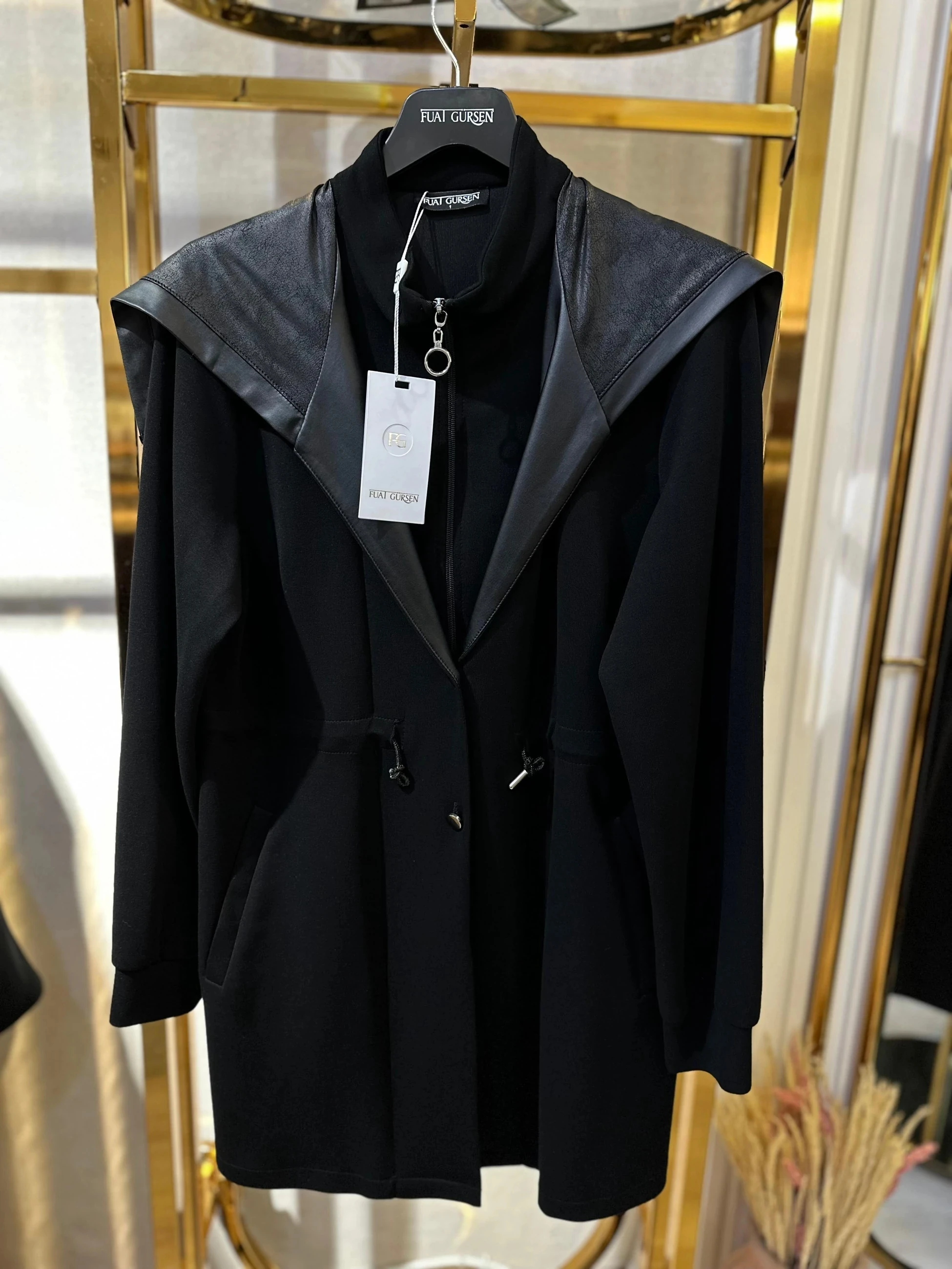 Fuat Gürşen Deri Kombinli Modal Ceket