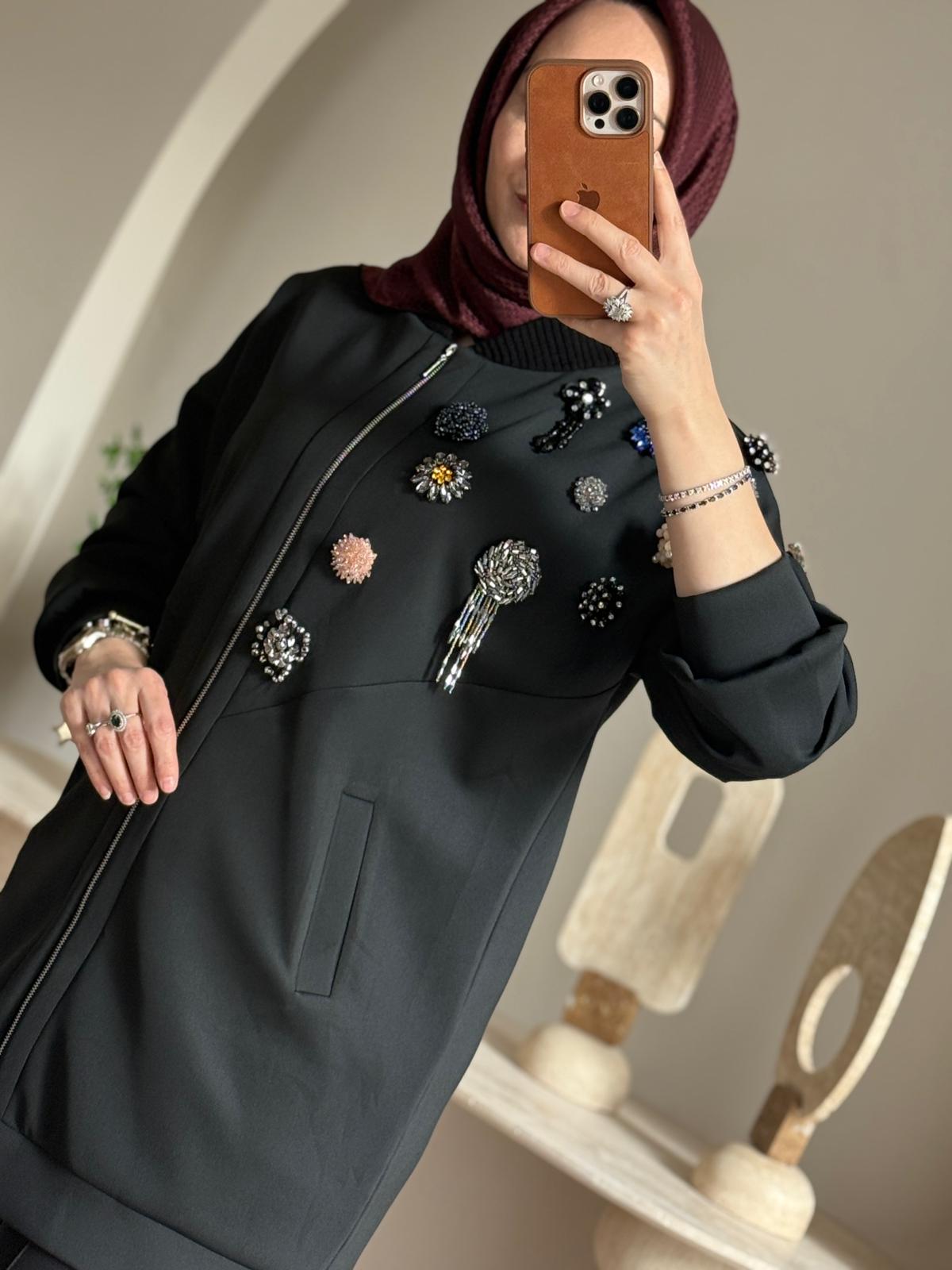 Lonbelon Bm Aksesuar Detaylı Ceket - Siyah