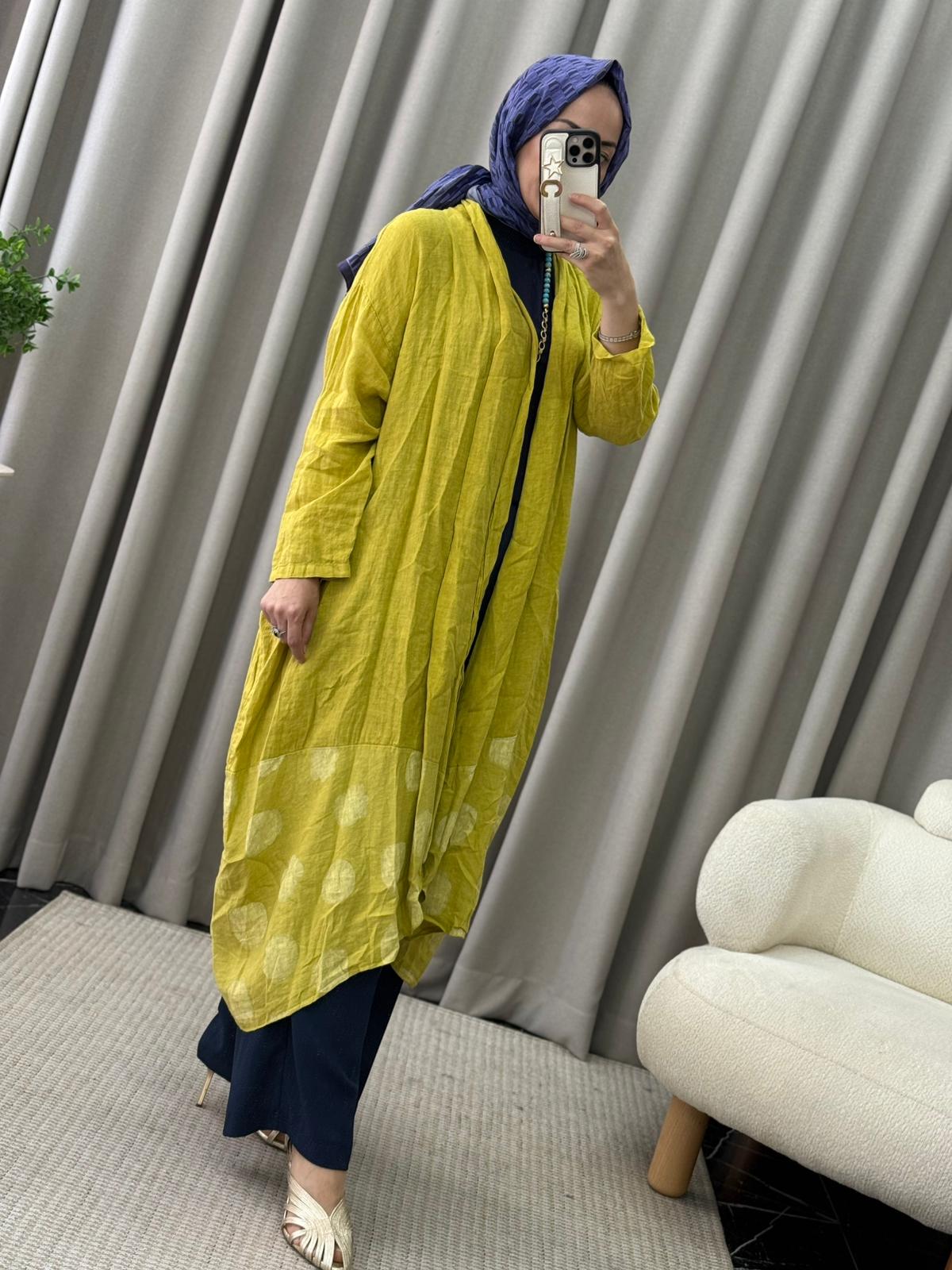 İthal Desenli Keten Kap - Antrasit