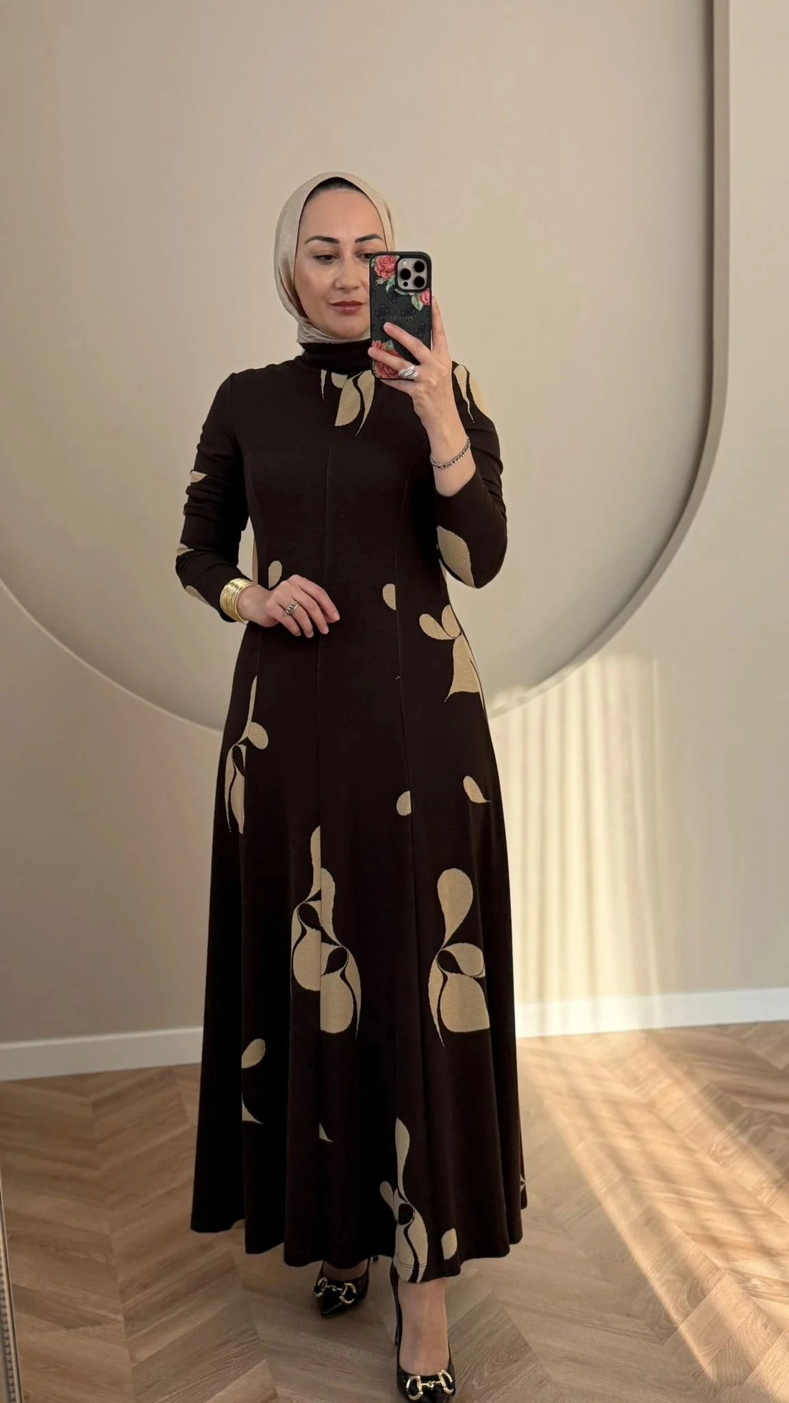 Kahma Triko Elbise - Kahverengi