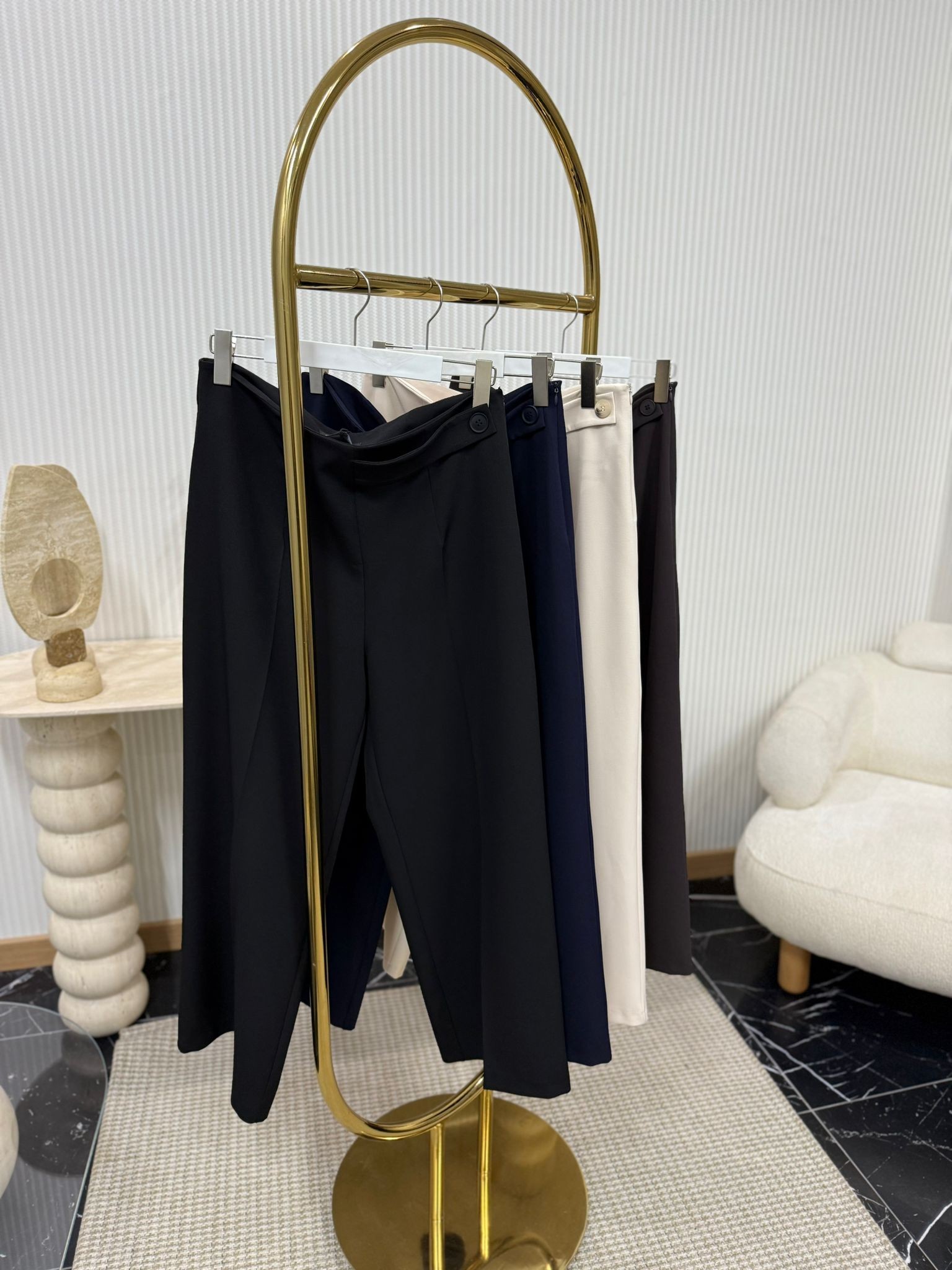 Sentez Beli Apoletli Geniş Paça Pantolon 