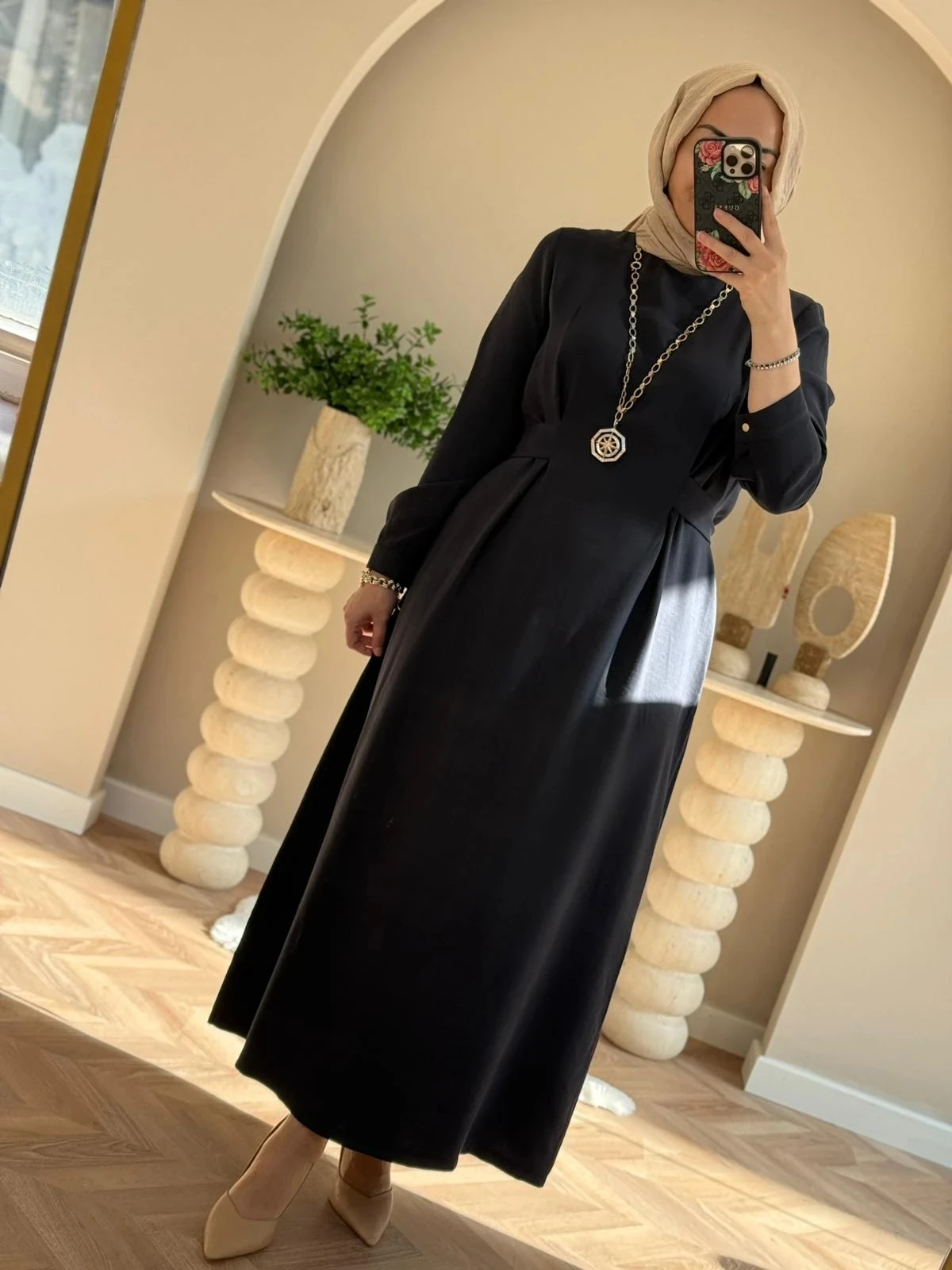 Nuss Bel Bağlamalı Elbise - Lacivert