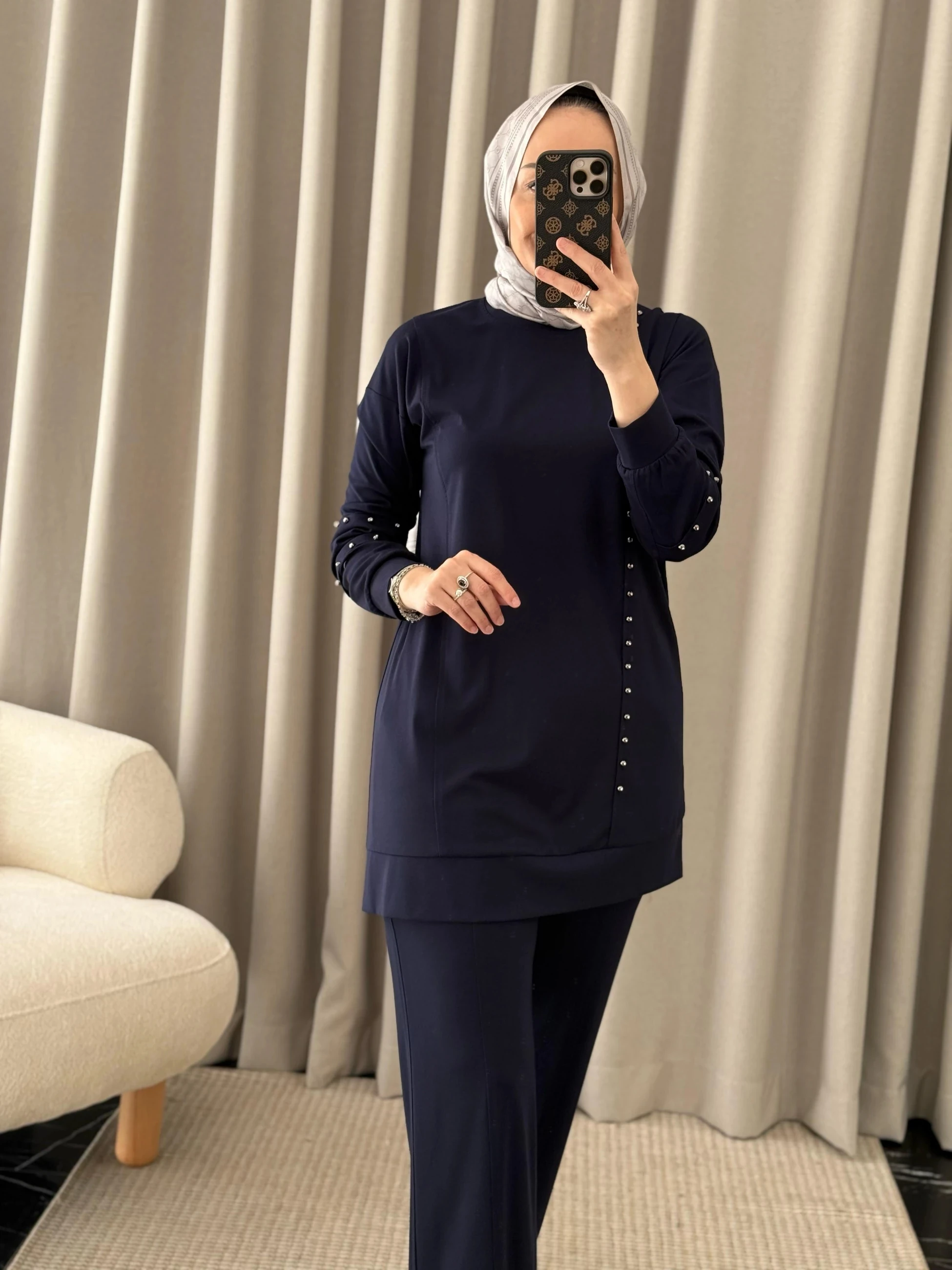 Fuat Gürşen Taş Detay Takım - Lacivert