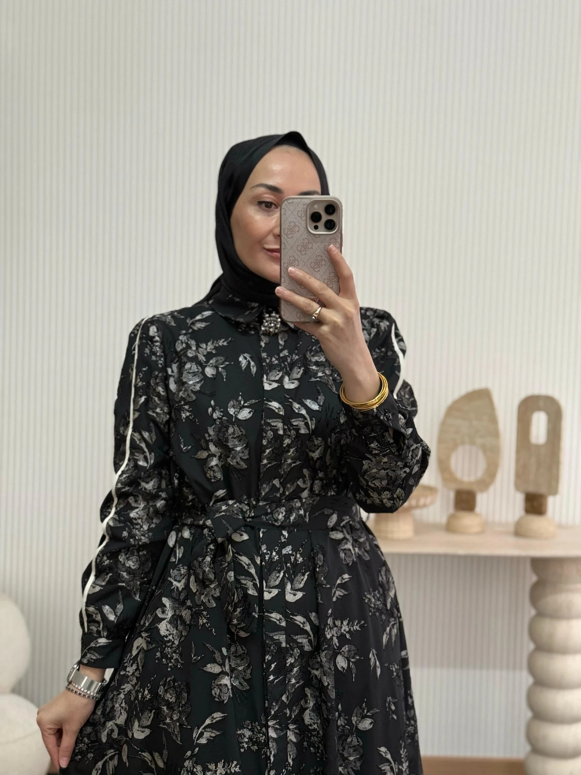 Otto Jakar Şifon Desenli Elbise