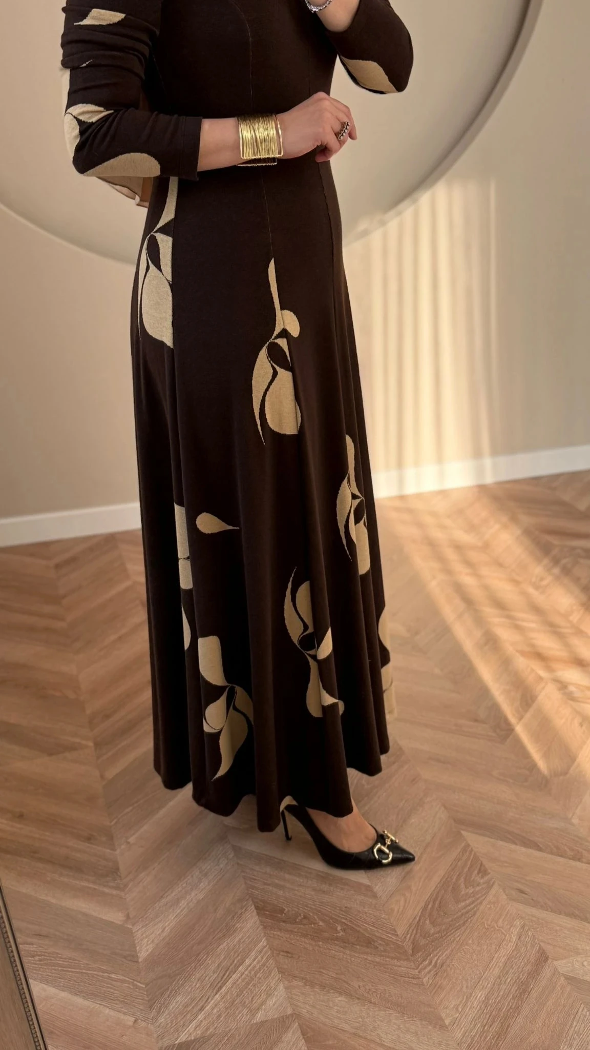 Kahma Triko Elbise - Kahverengi