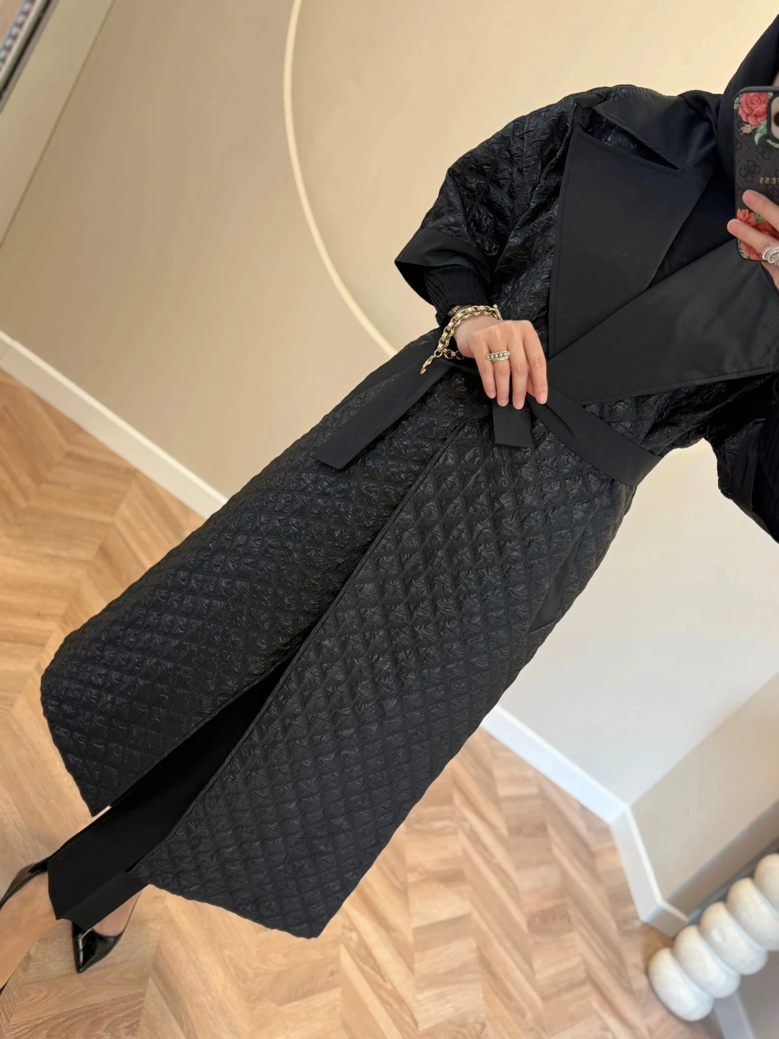 Nuss Jakarlı Kap - Siyah