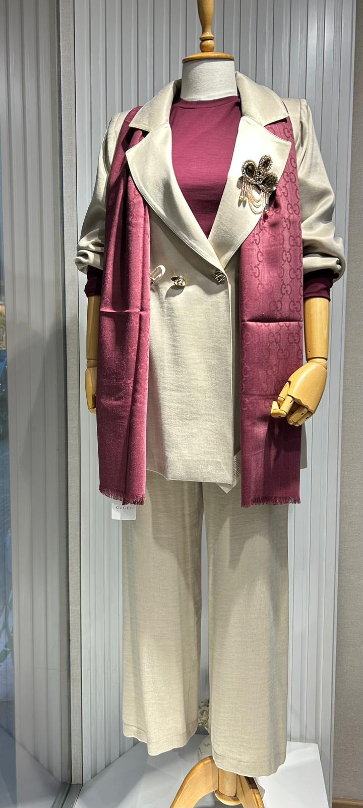 Otto İpek Cupra Astarlı Ceket Pantolon Takım - Bej