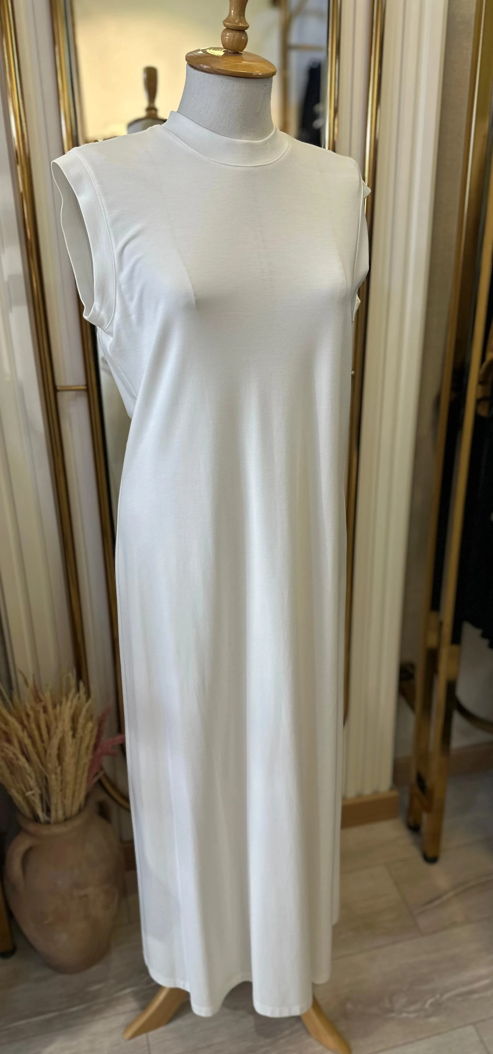 Nuss Basic İçlik Elbise - Ekru