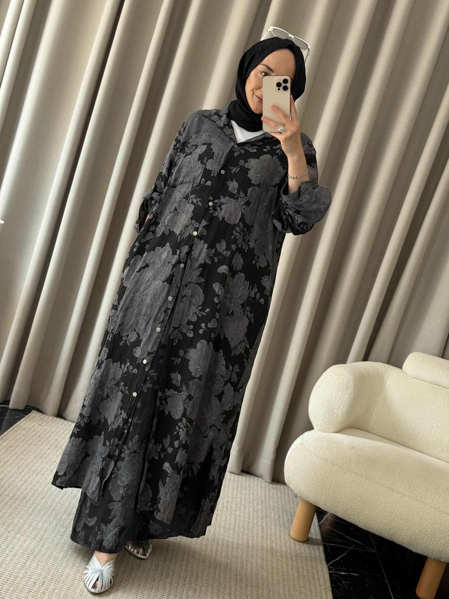 İthal Keten İkili Takım - Siyah