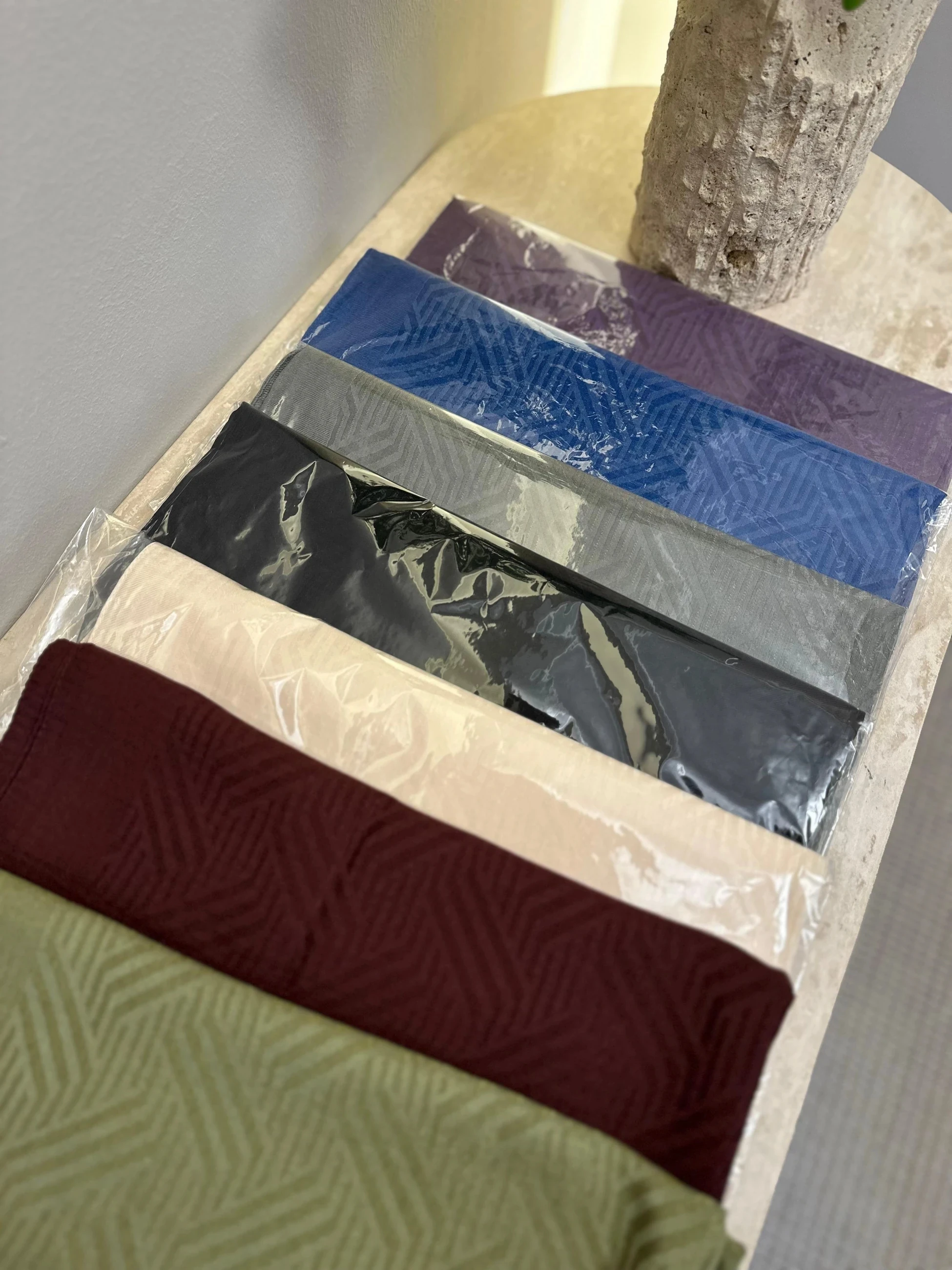 Lonbelon Bm Şal - Geometrik Desen Saks