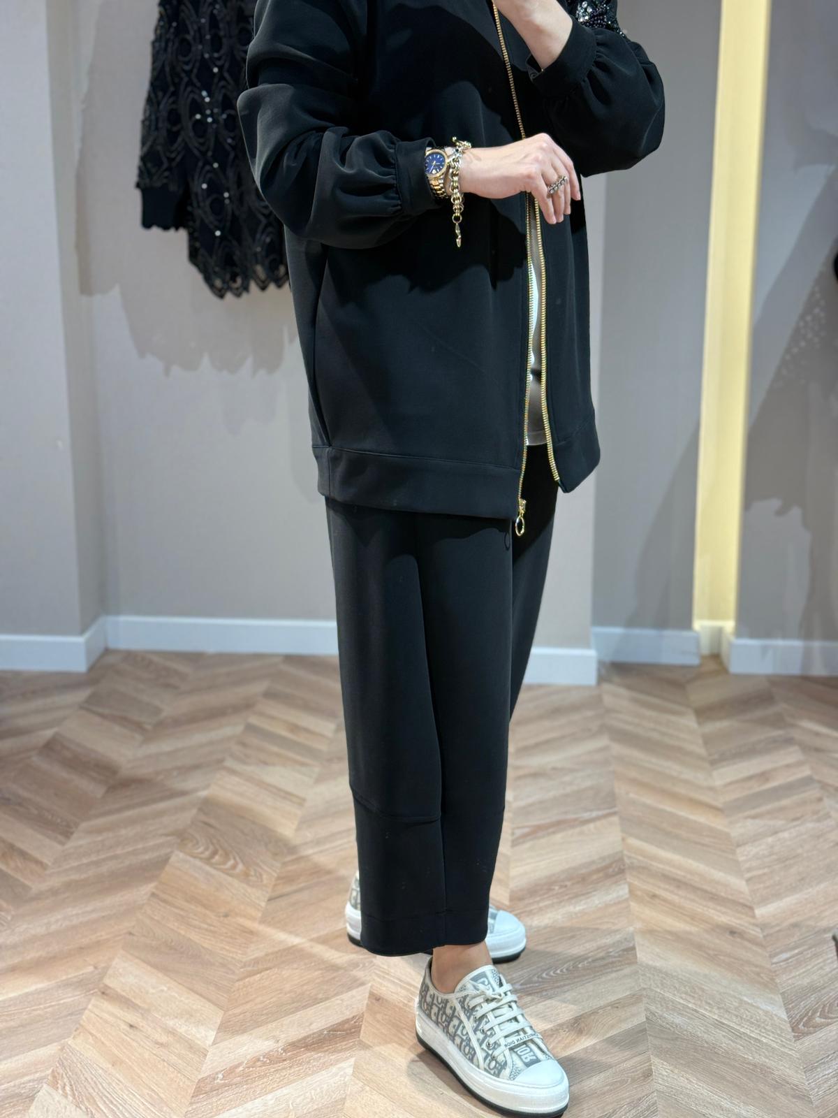 Ghisa Tek Omuz İşlemeli Pantolon Takım - Siyah