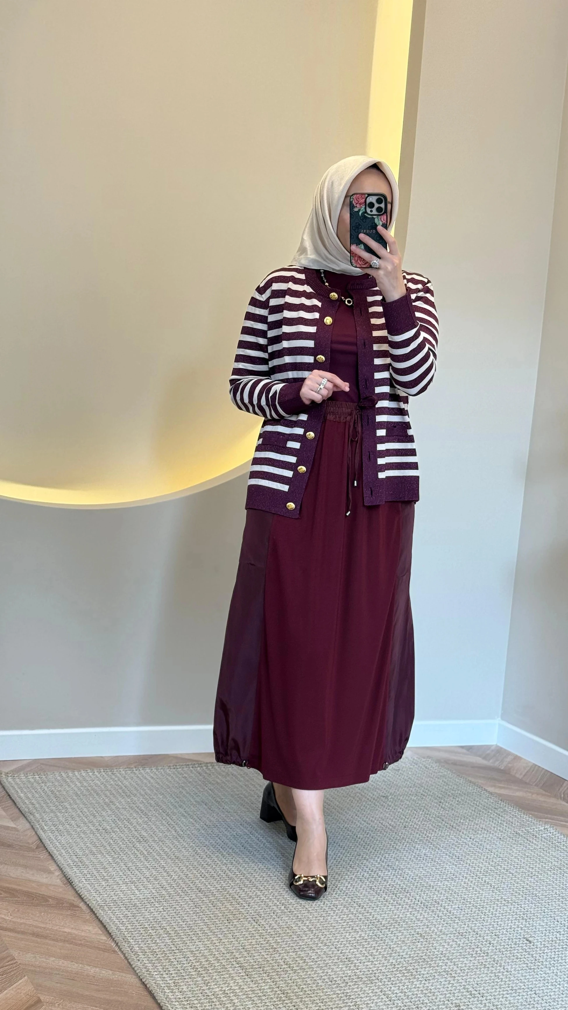 Sentez Nuve Balon Etek - Bordo