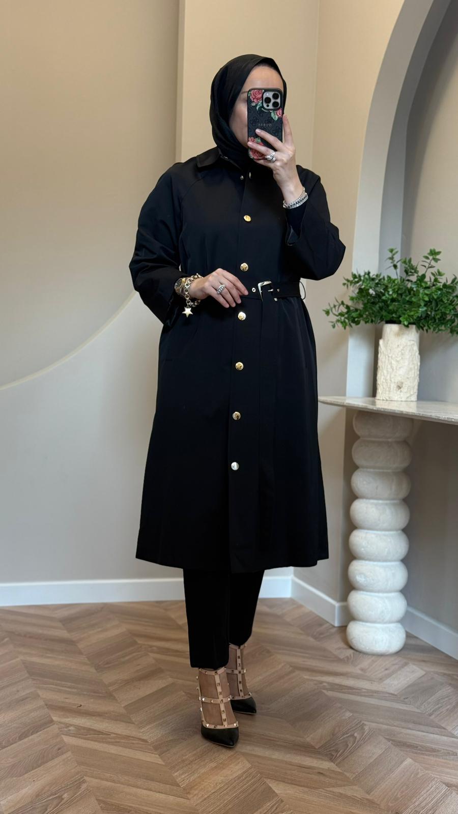 Ghisa Trençkot - Siyah