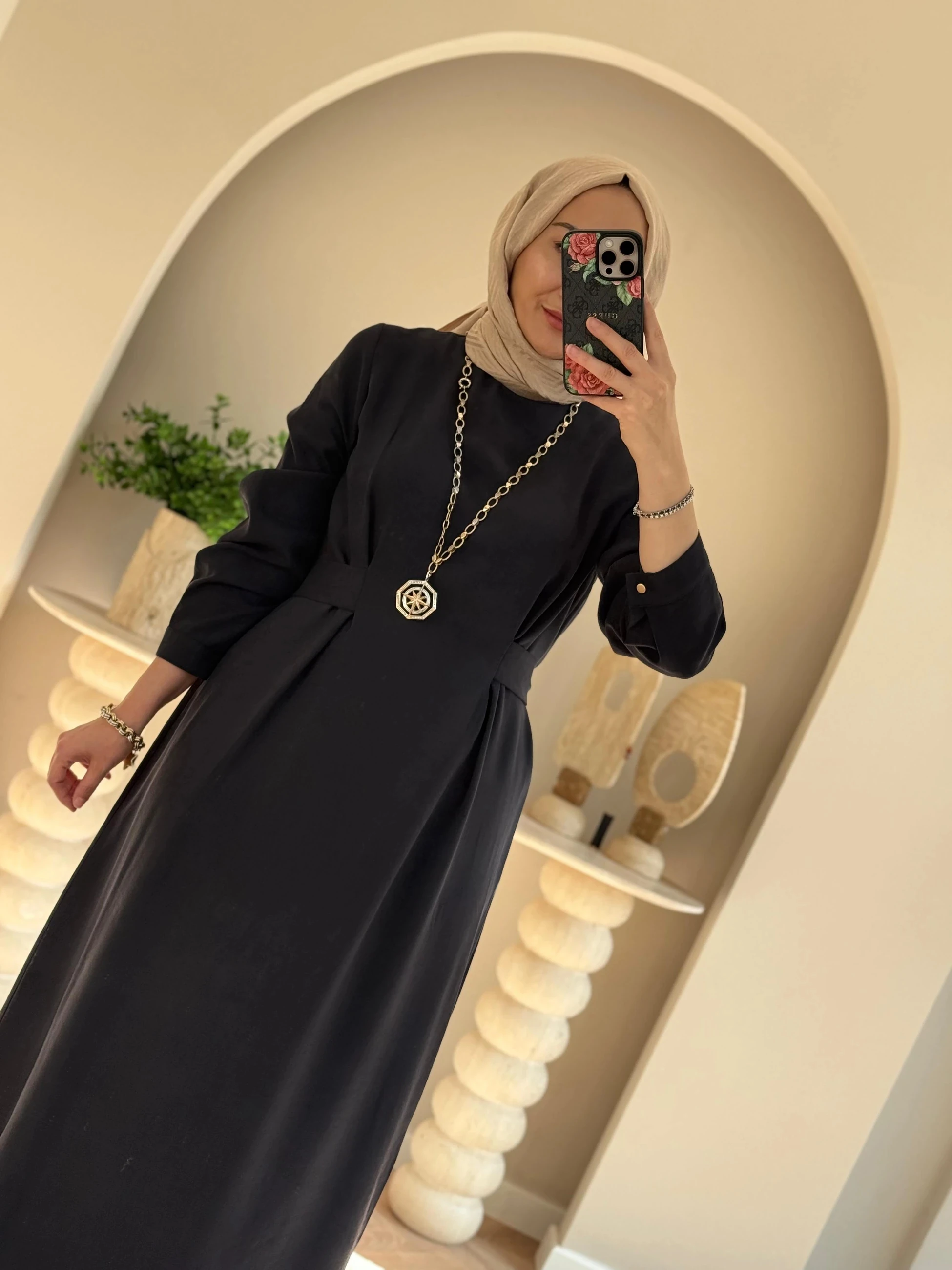 Nuss Bel Bağlamalı Elbise - Lacivert