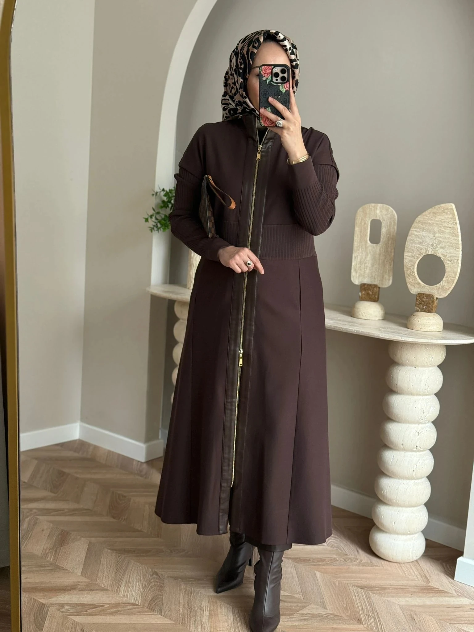 Nuss Kol Merserize Detaylı Kap- Kahve