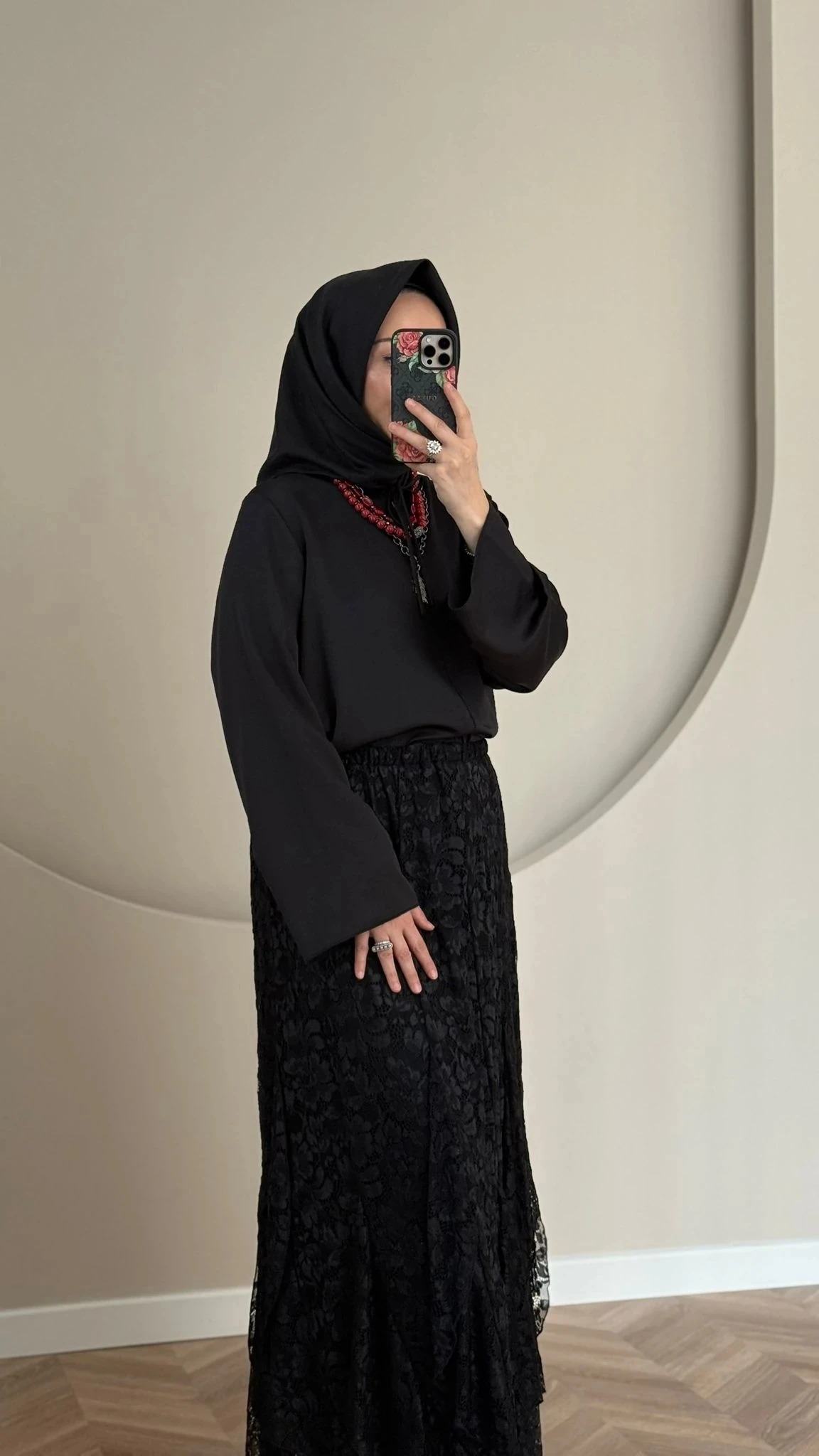 Lissmore Güpür Etekli Takım - Siyah