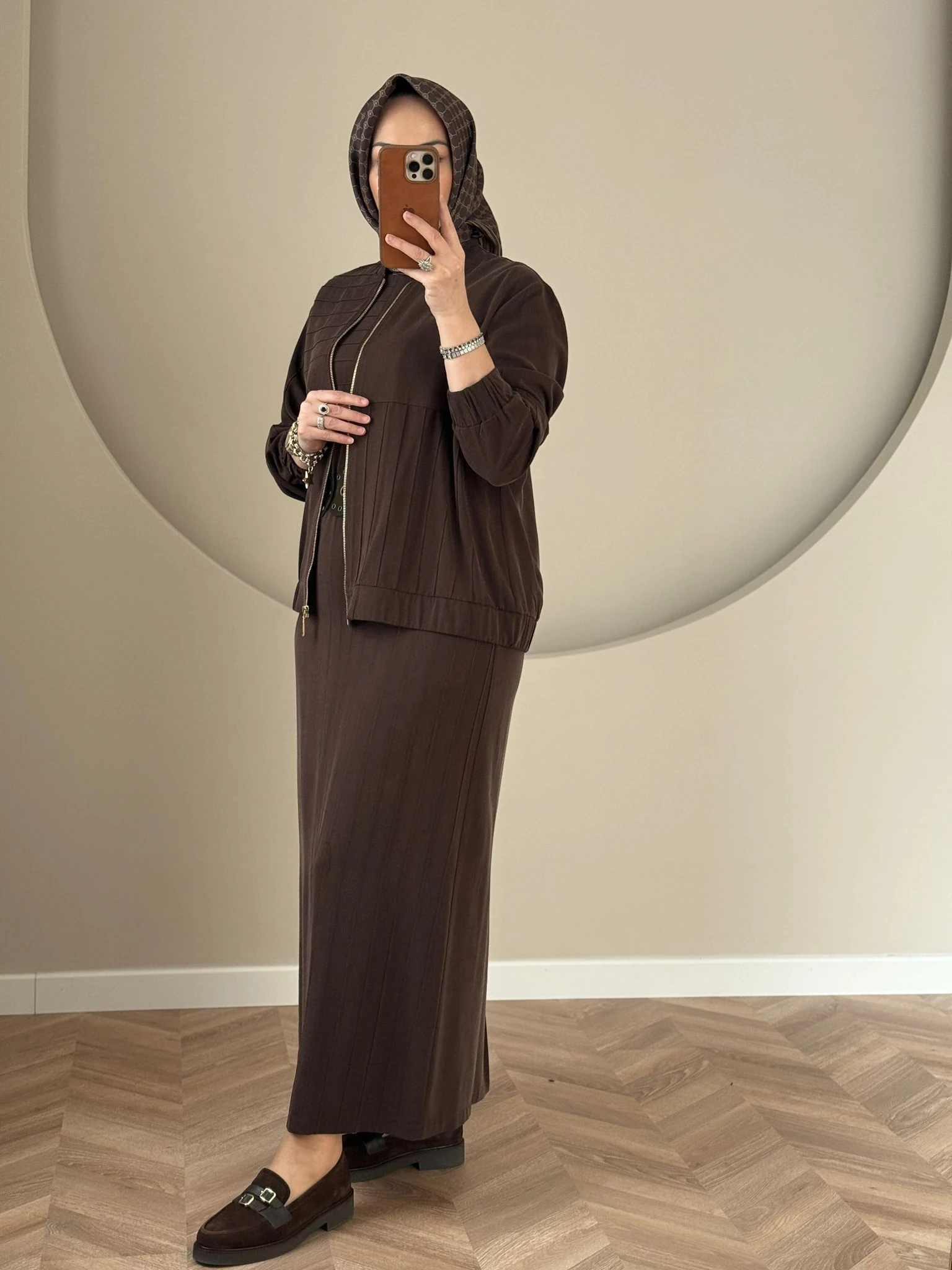 Nuss Bomber Takım -Kahverengi