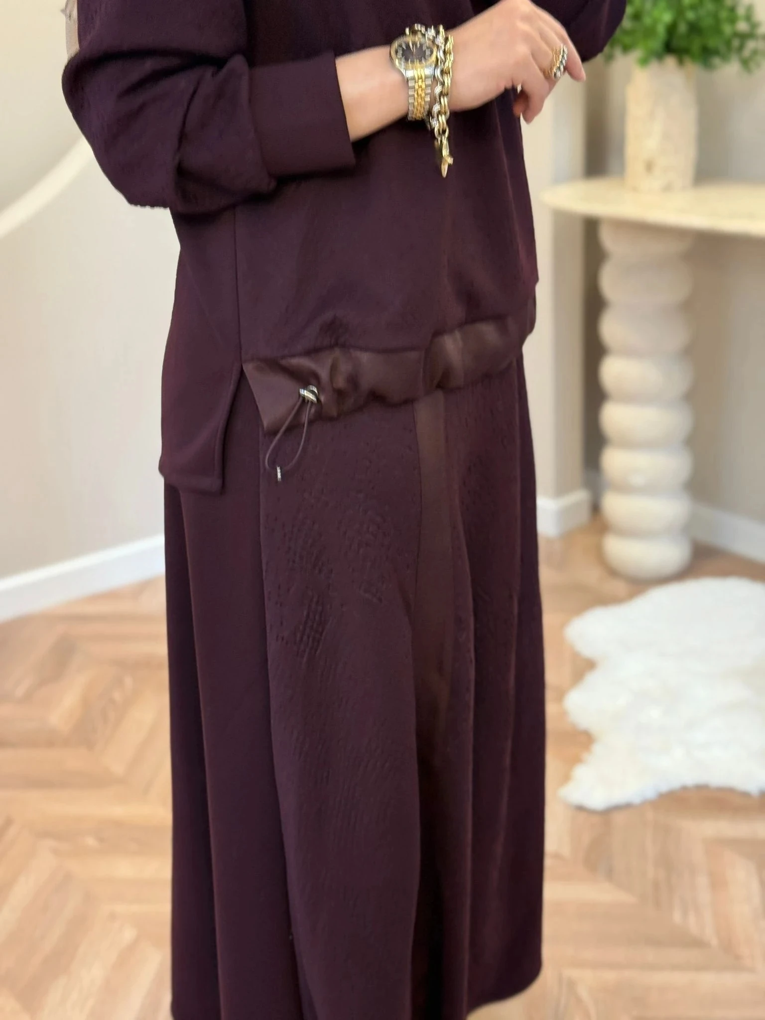 Lissmore Kabartma Desen Takım - Bordo