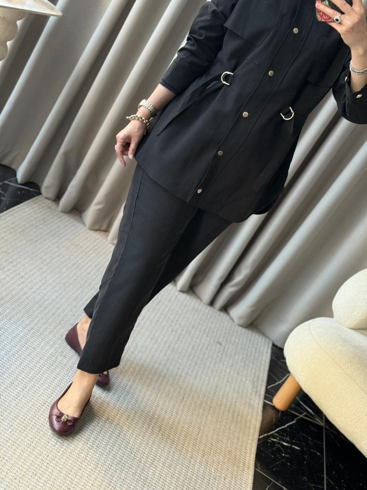 Ghisa Bel Detaylı Takım - Siyah