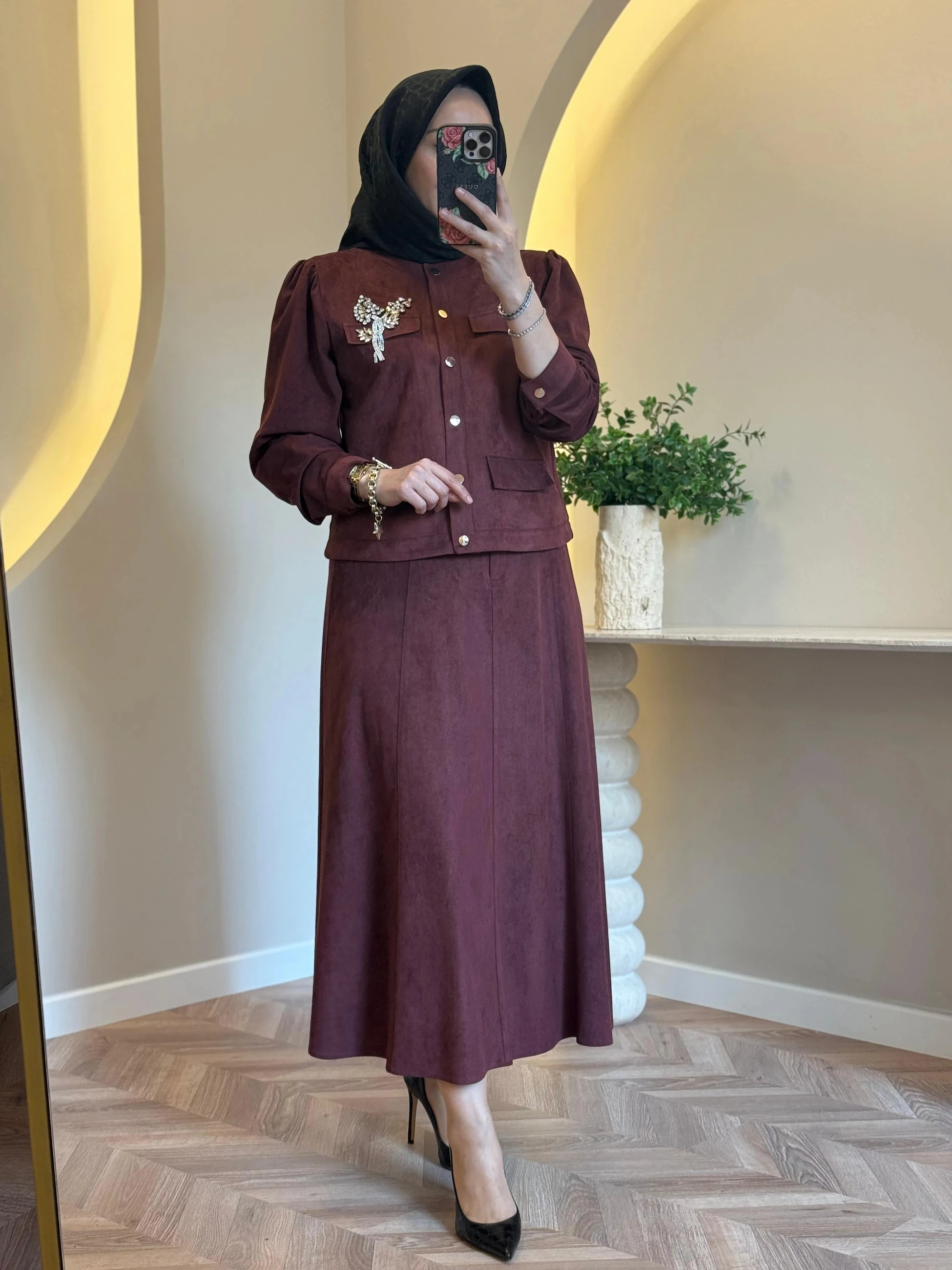 Otto Nubuk Etekli Takım - Bordo