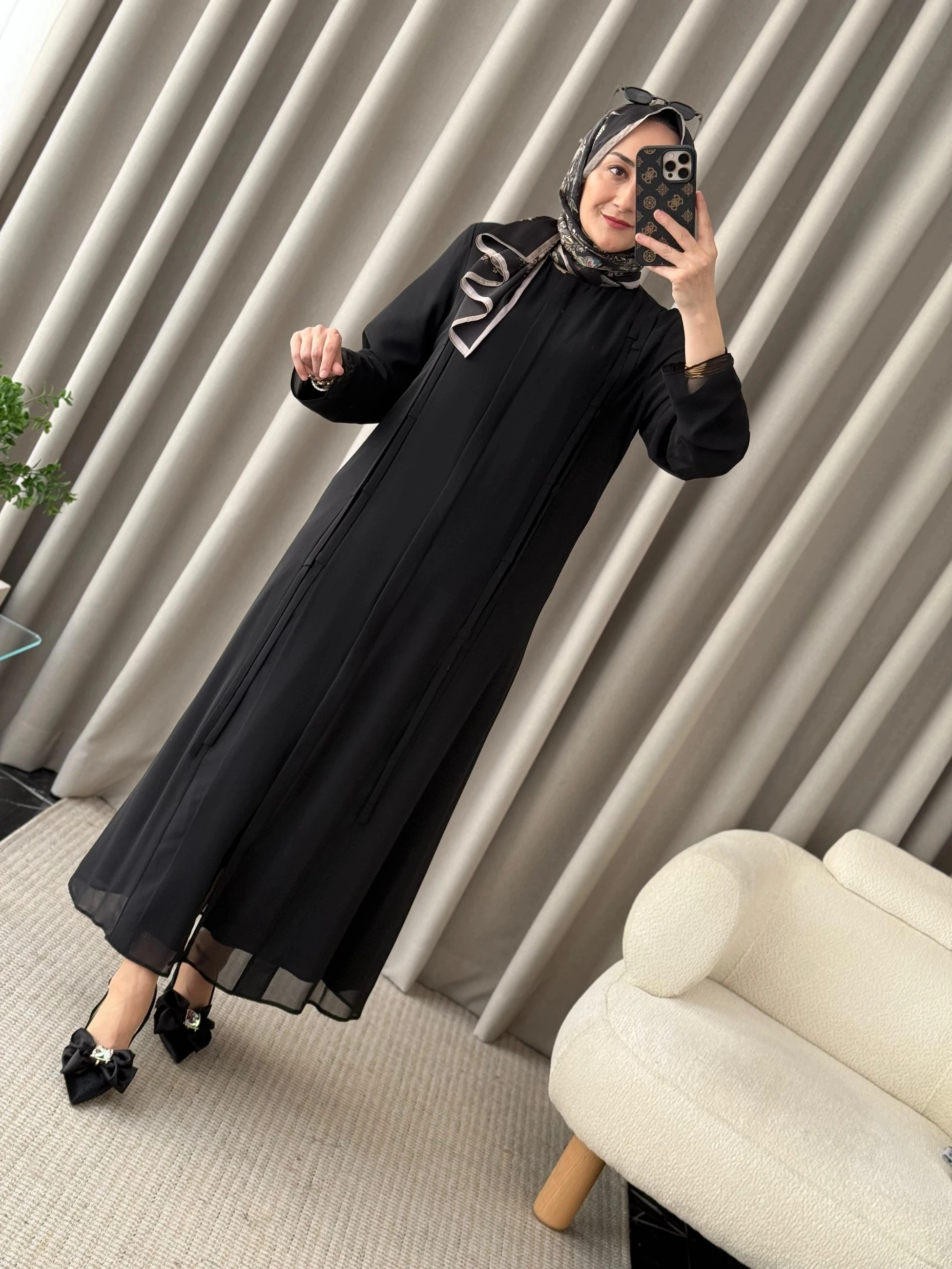 Qeffa Etek Ucu A Pile Ferace - Siyah