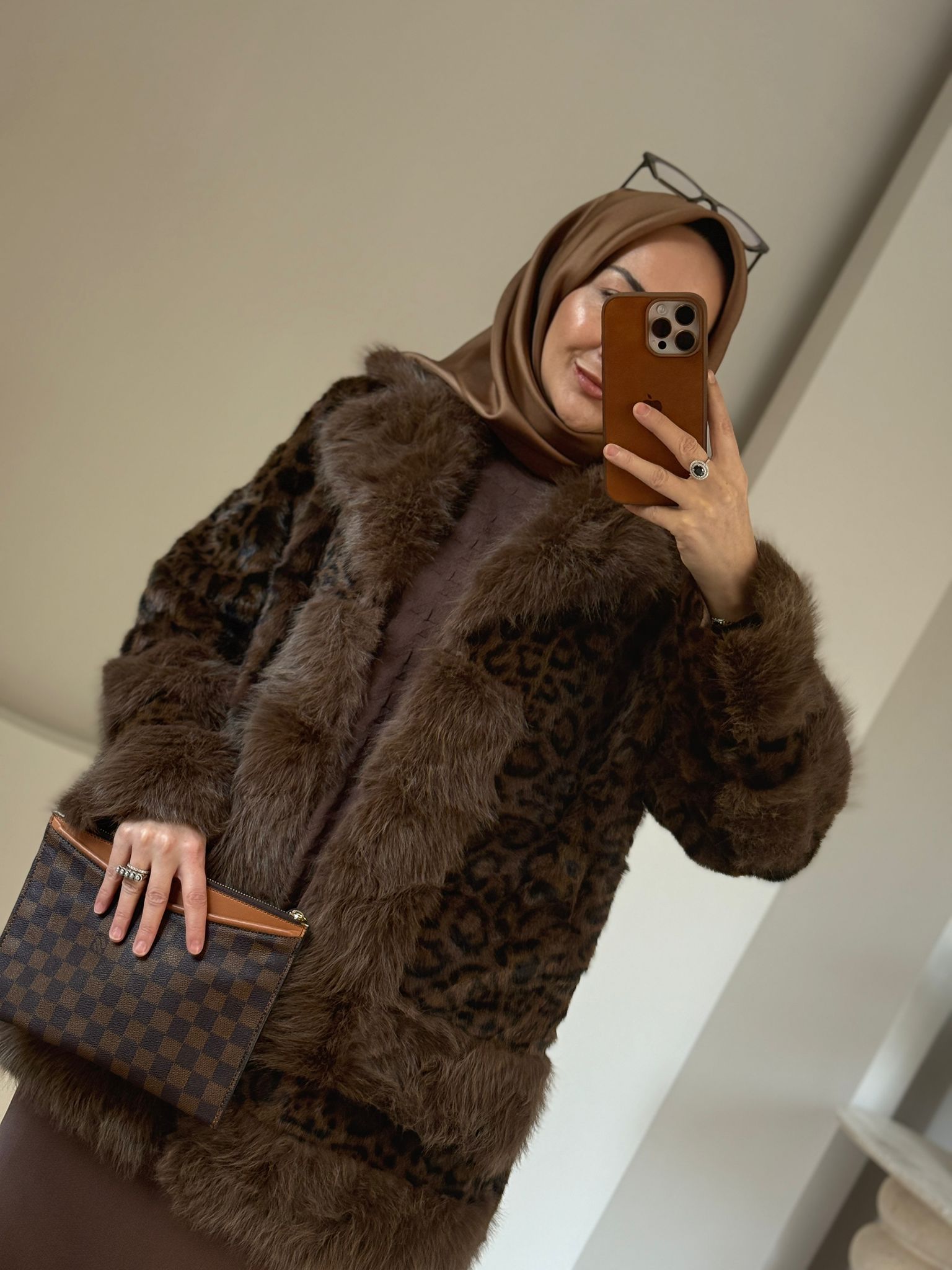 Ghisa Leopar Kürk- Kahve