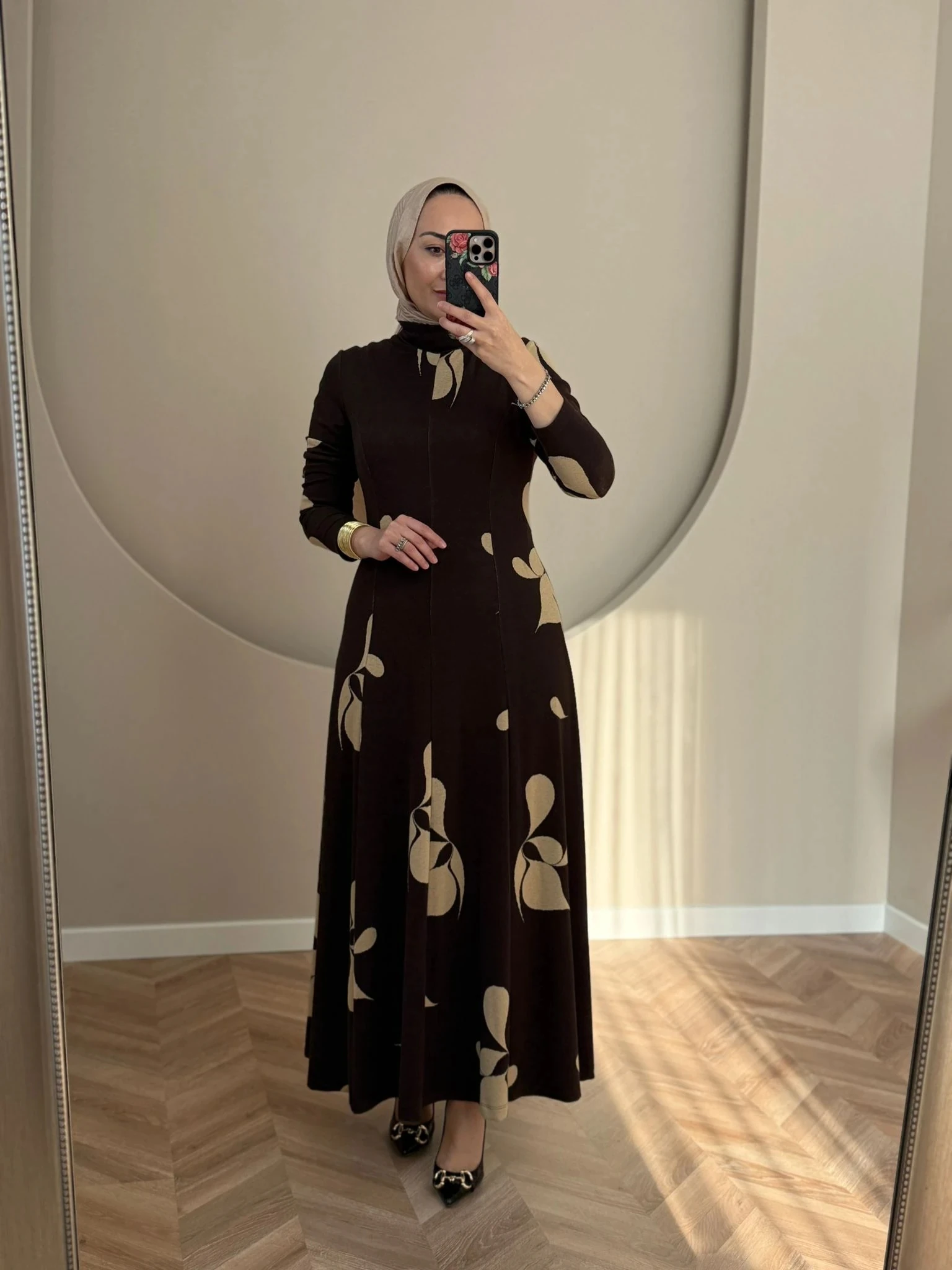 Kahma Triko Elbise - Kahverengi