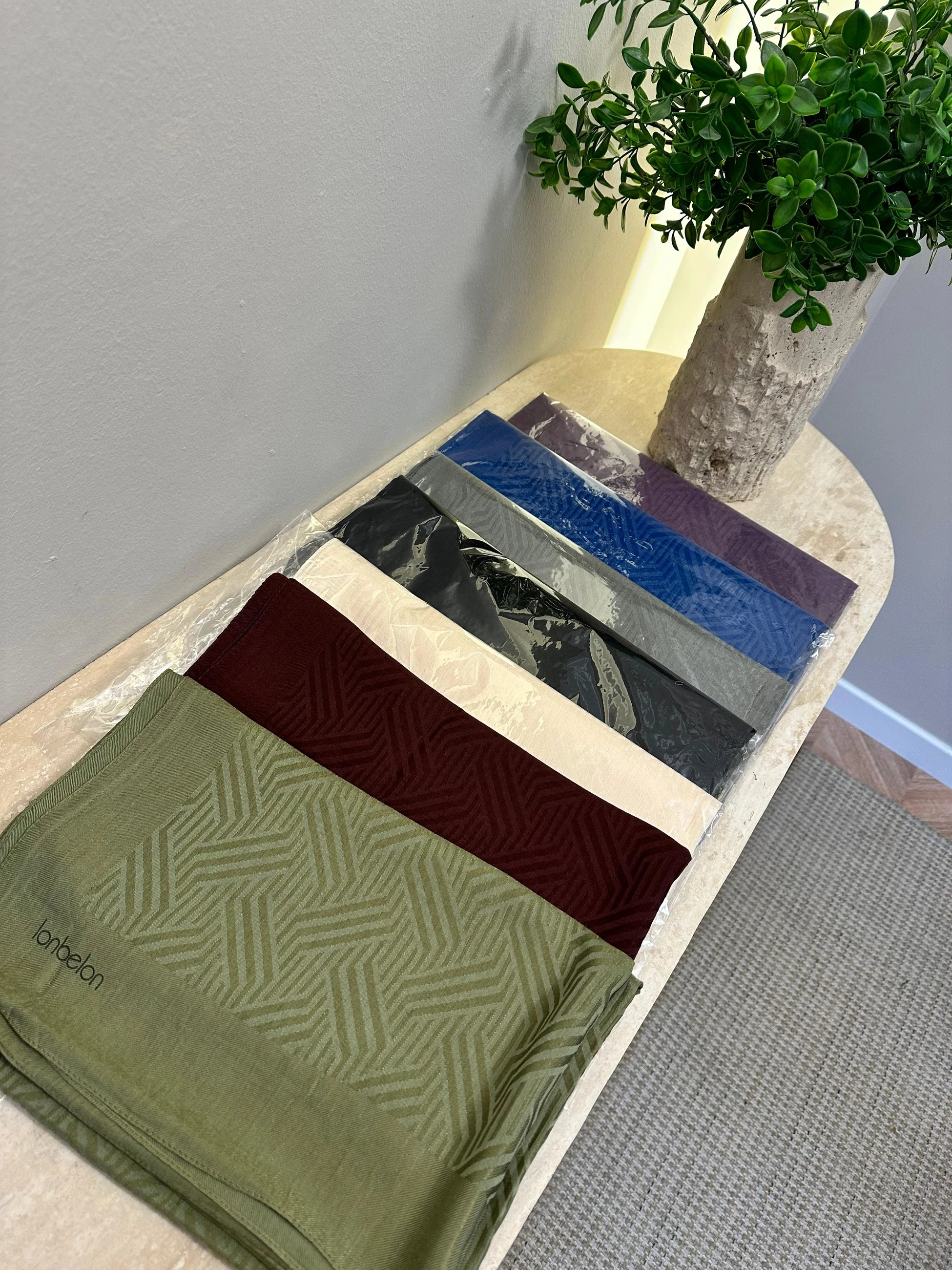 Lonbelon Bm Şal - Geometrik Desen Mor