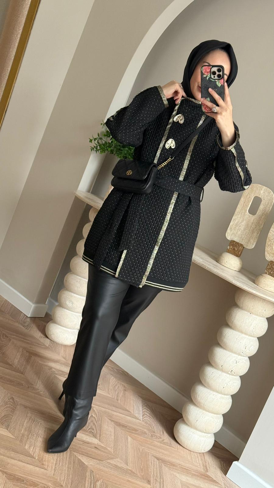 Sentez Deri Pantolon - Siyah