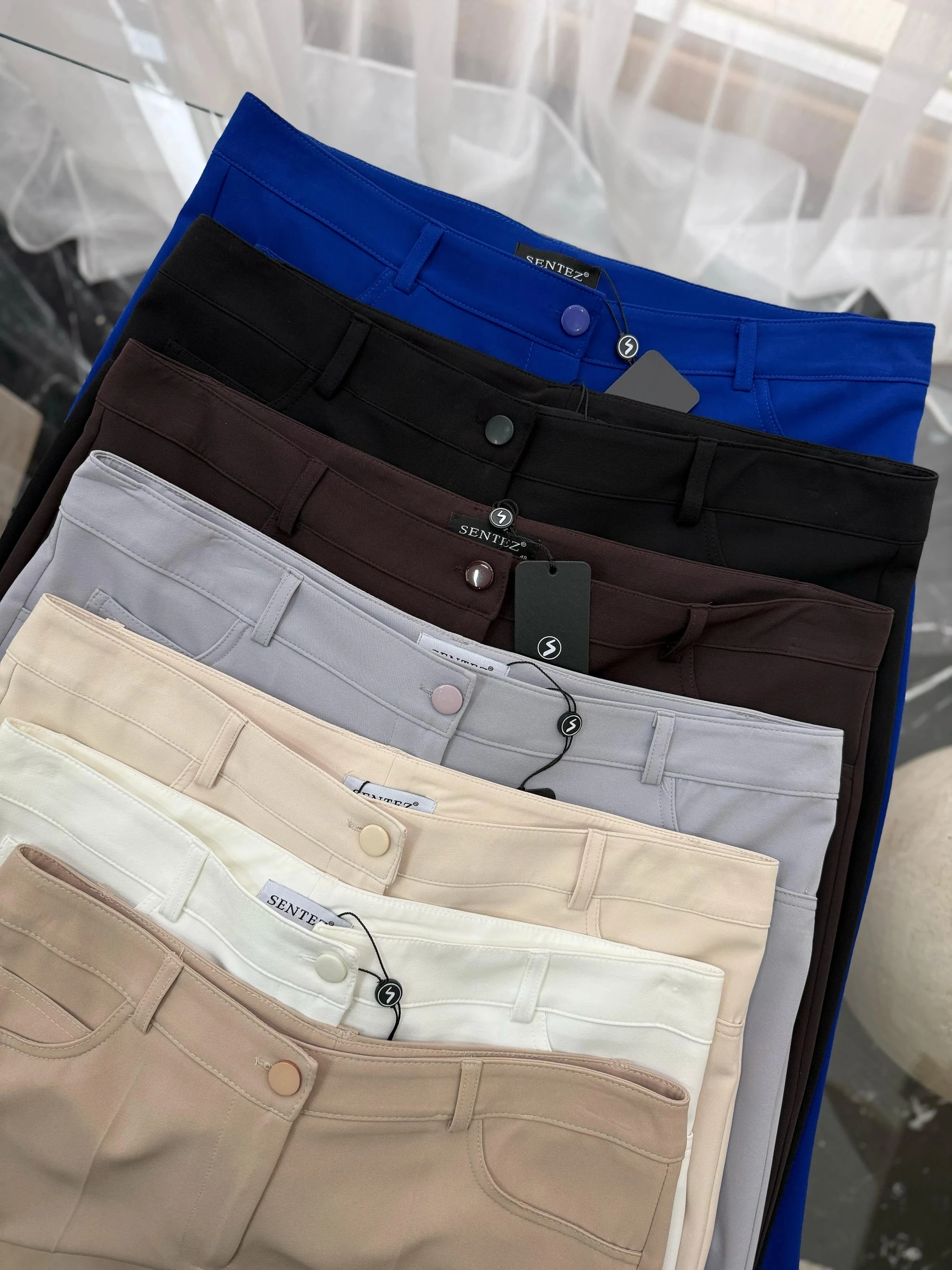 Sentez 112 Kumaş İspanyol Paça Pantolon - Lacivert