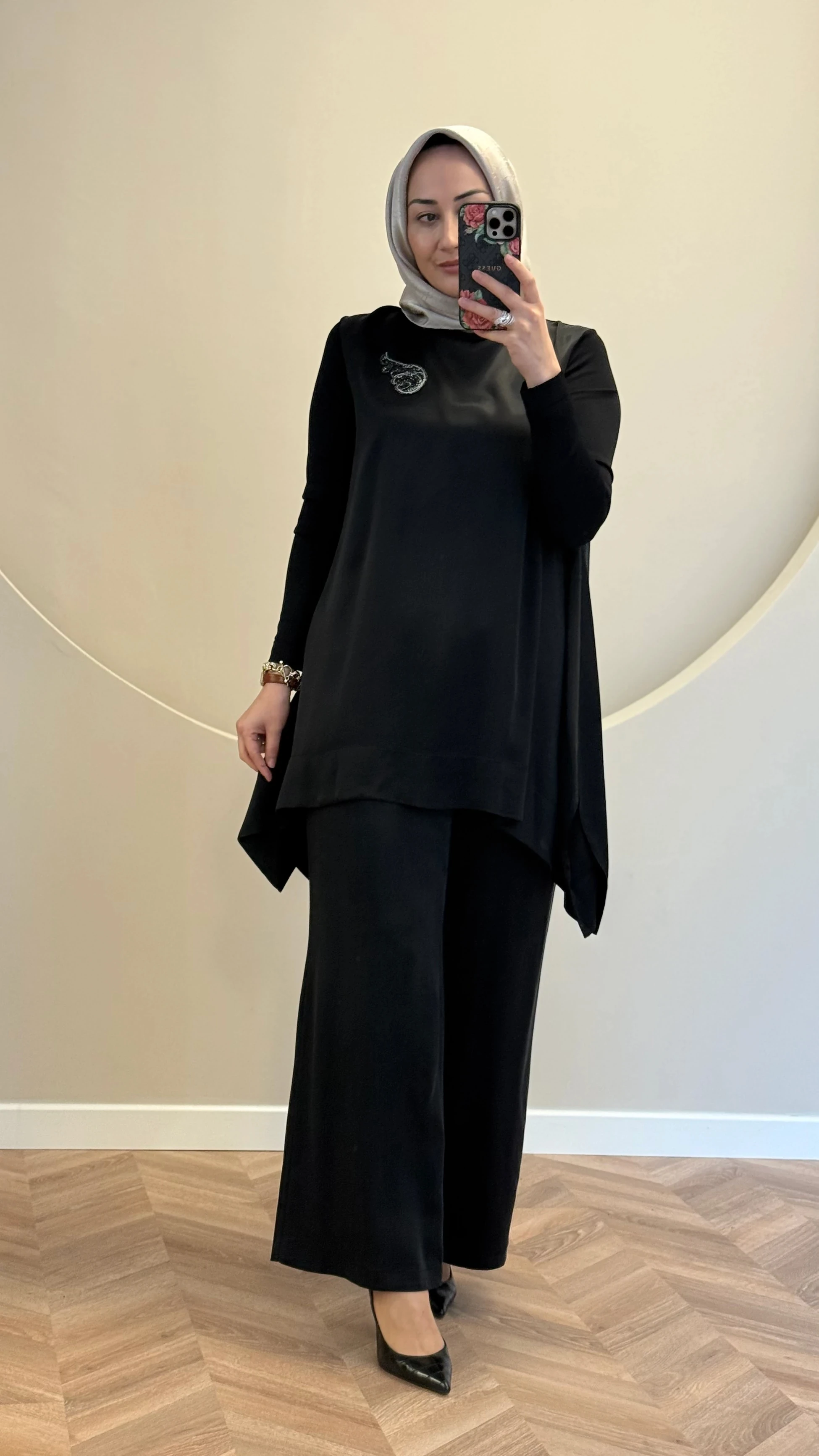 Nuss triko detaylı cupra takım - Siyah